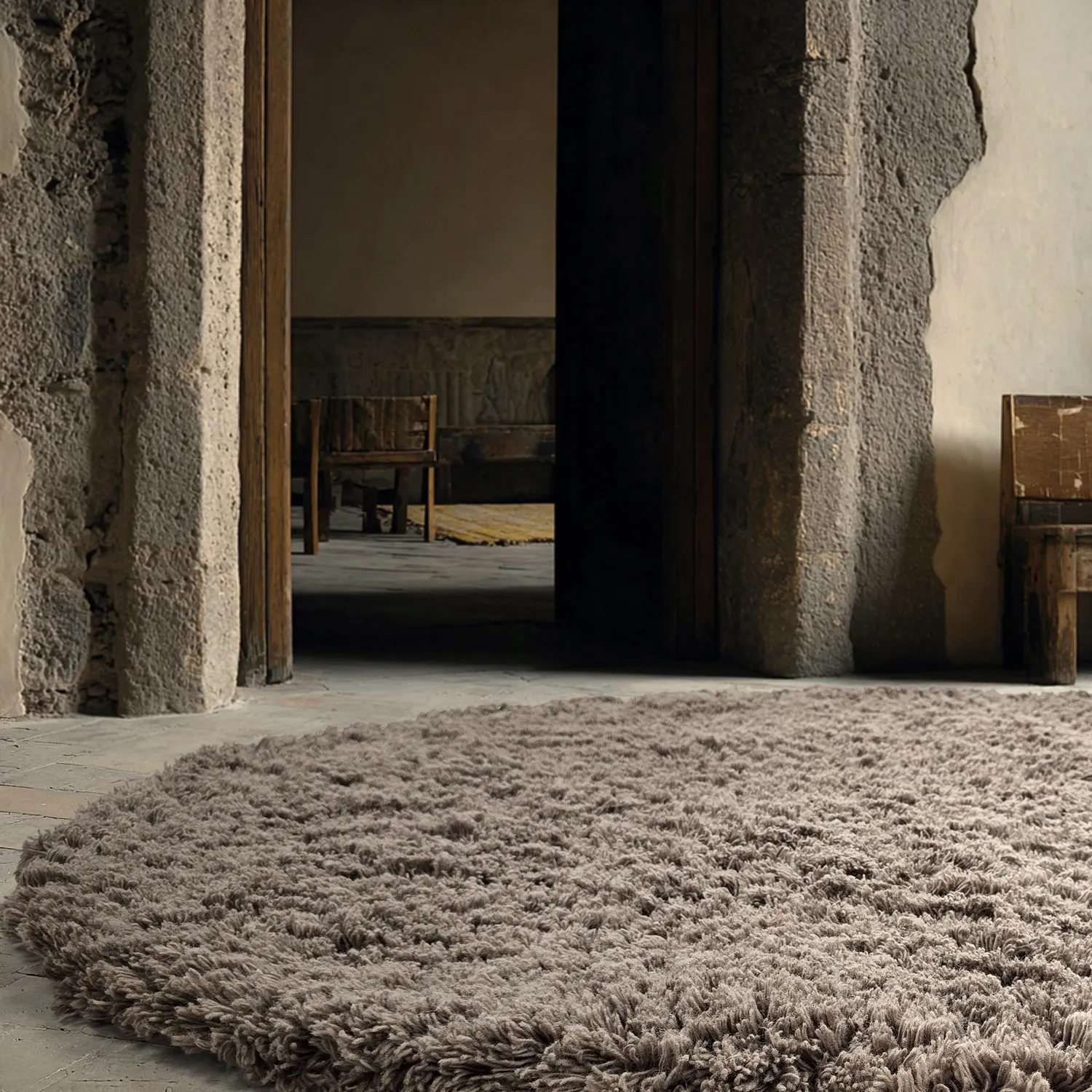 Rund Teppich - Aliste Wool Shaggy (braun)