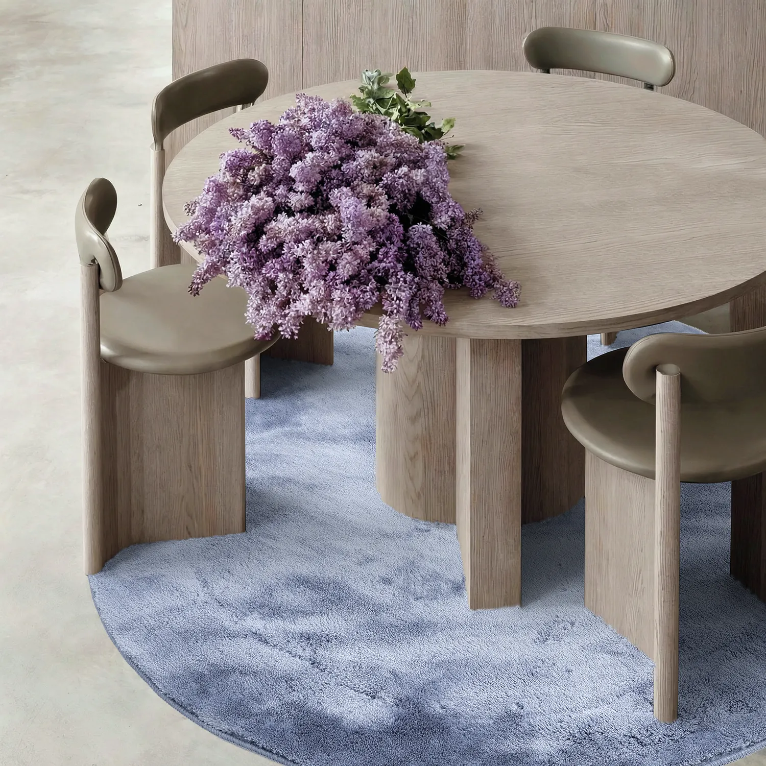 Runde Teppiche - Aranga Super Soft Fur (stahlblau)
