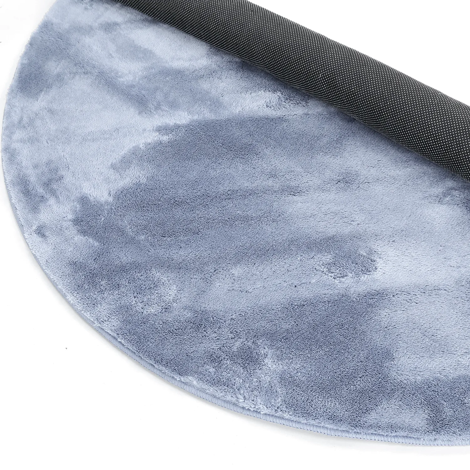 Runde Teppiche - Aranga Super Soft Fur (stahlblau)