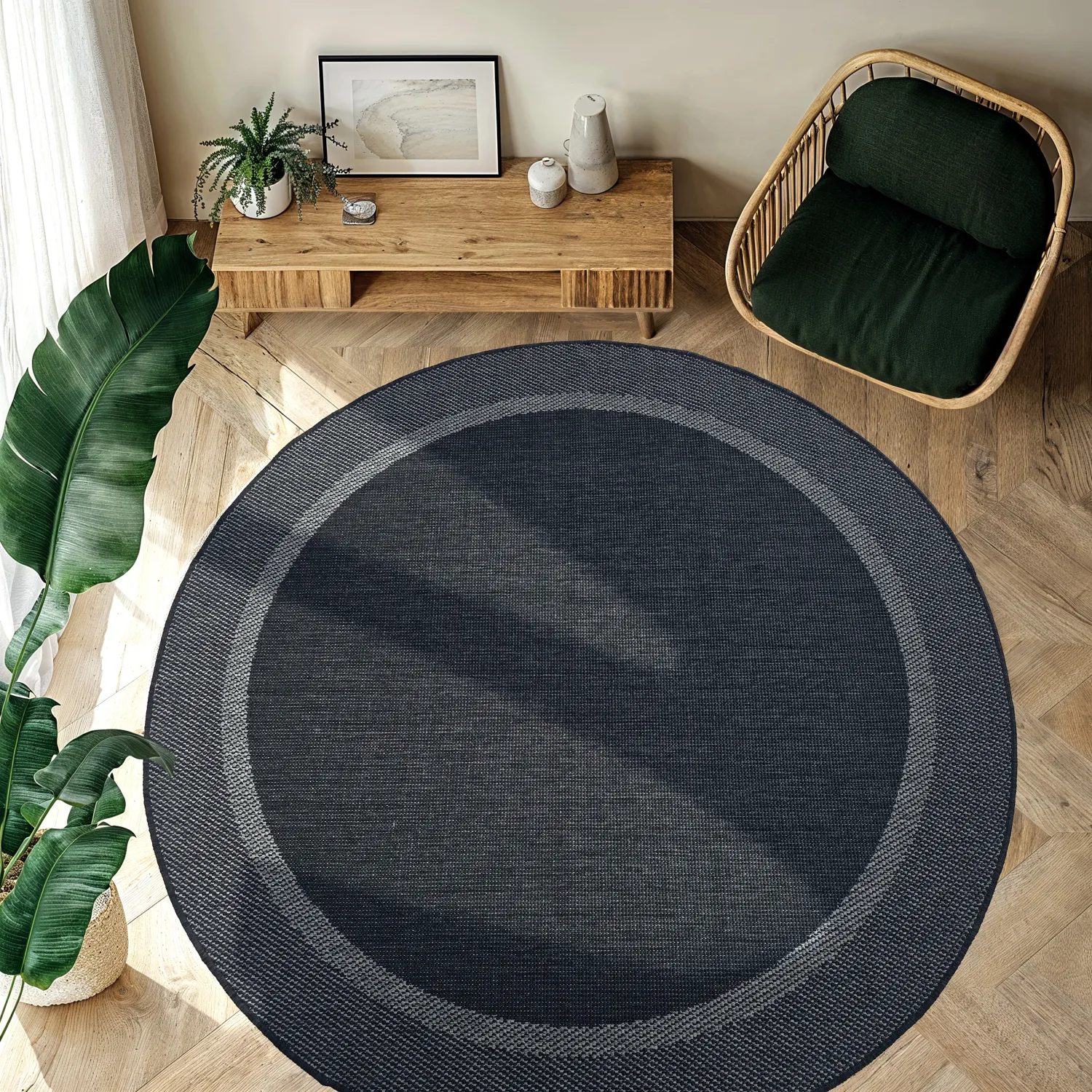 Rund Teppich - Indoor/Outdoor Alta (anthrazit)
