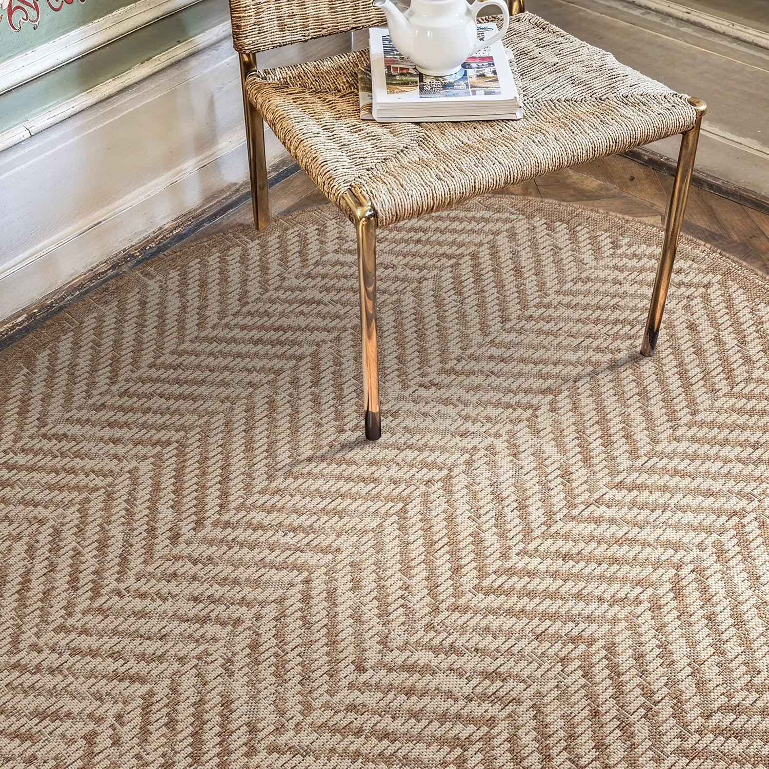 Rund Teppich - Indoor/Outdoor Donora (braun)