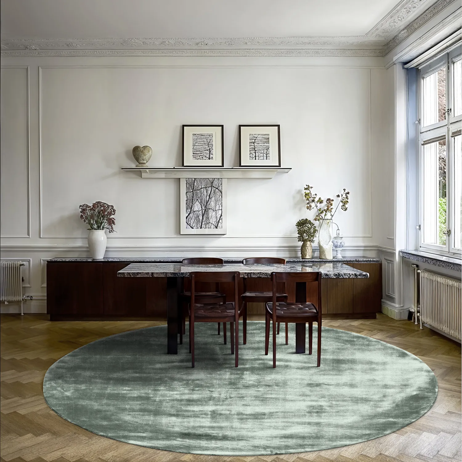 Rund Teppich - Jodhpur Special Luxury Edition (grün)
