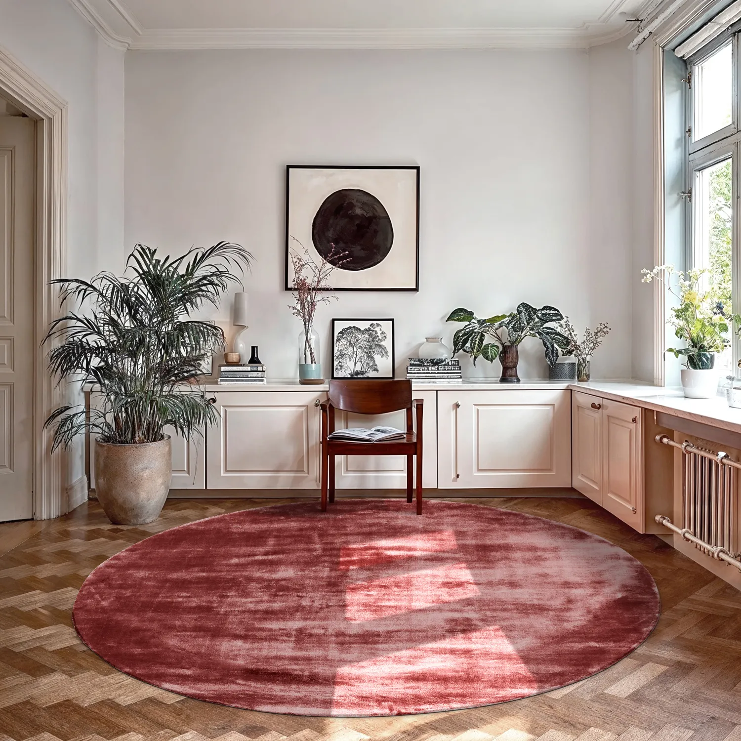 Rund Teppich - Jodhpur Special Luxury Edition (burgund)