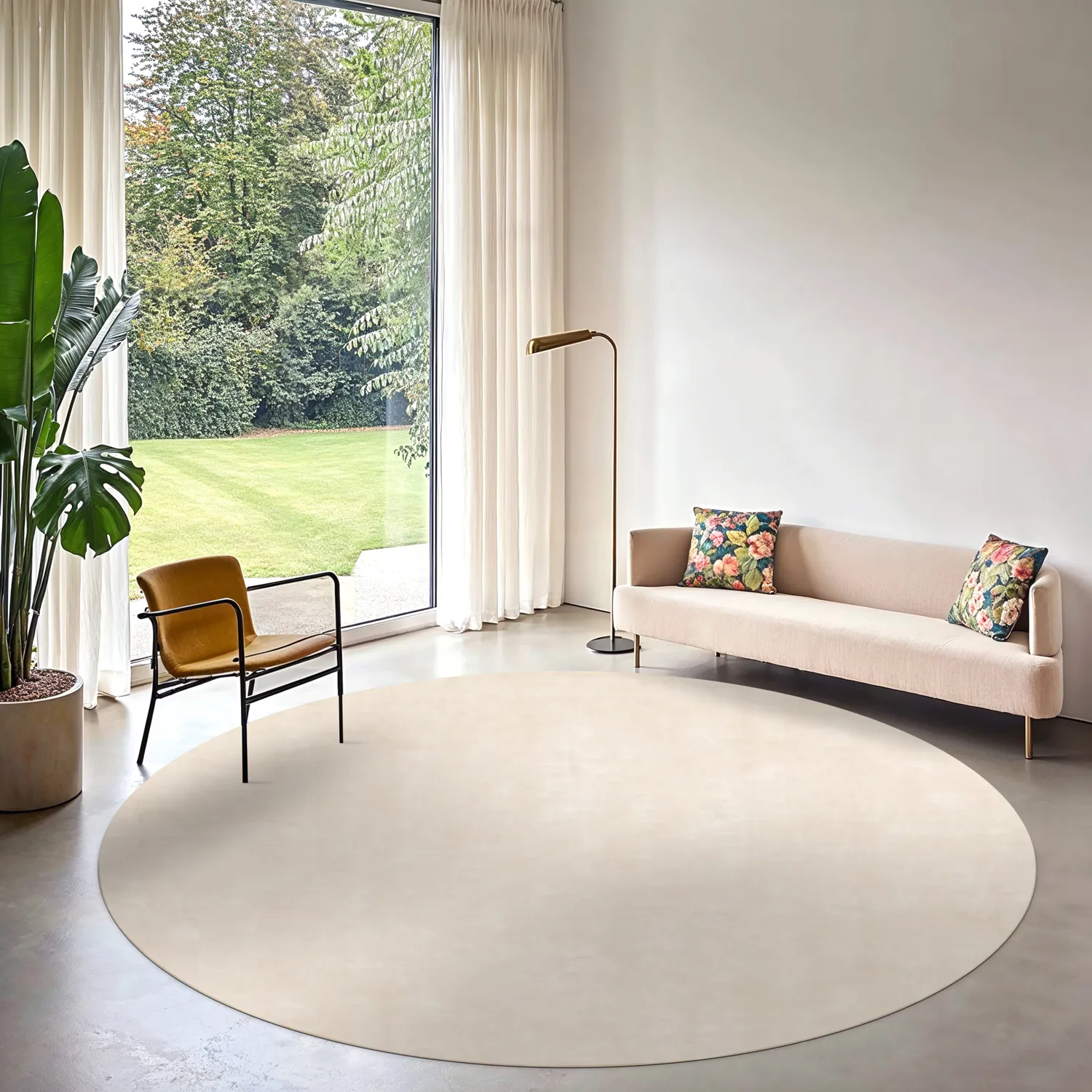 Rund Teppich - Jodhpur Special Luxury Edition Viskose (hellbeige)