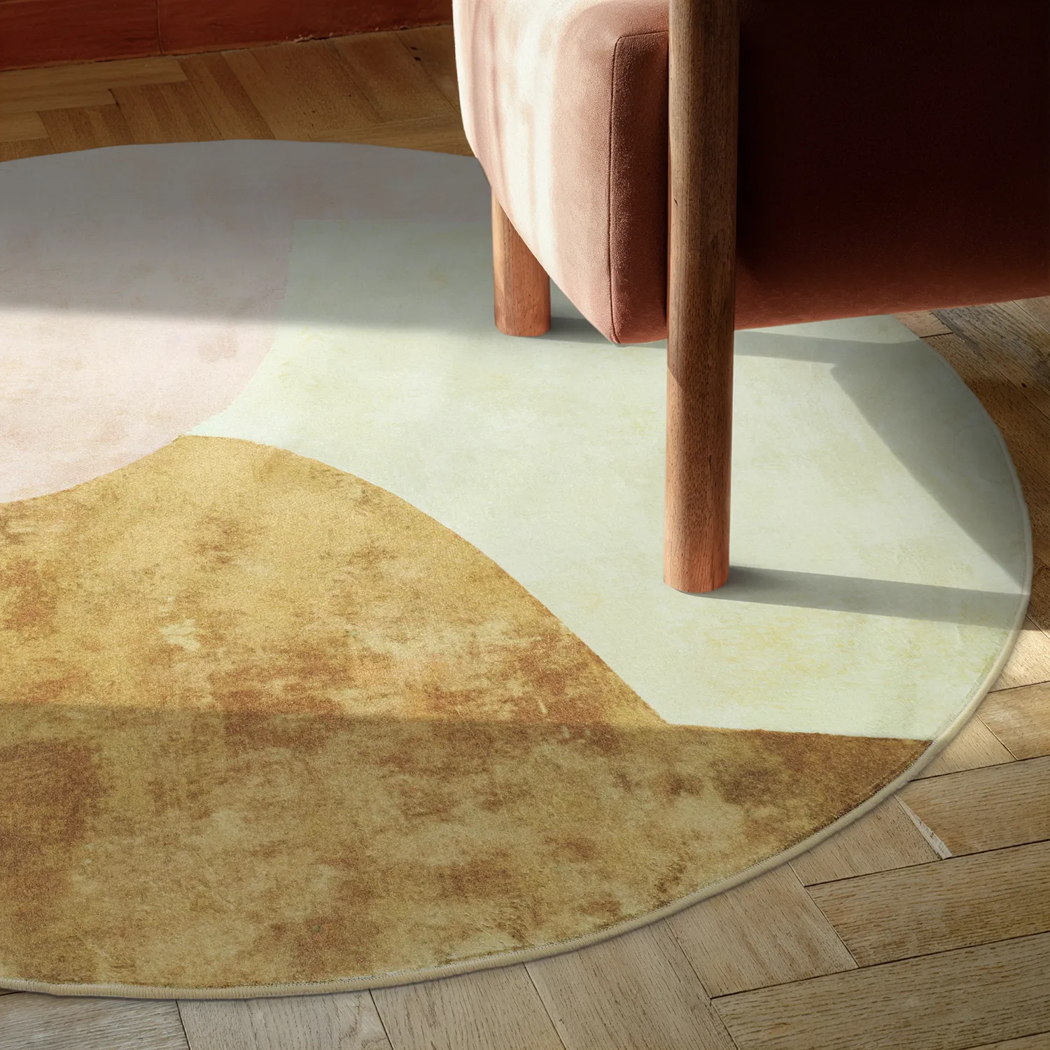 Rund Teppich - Lazio (beige/rosa)