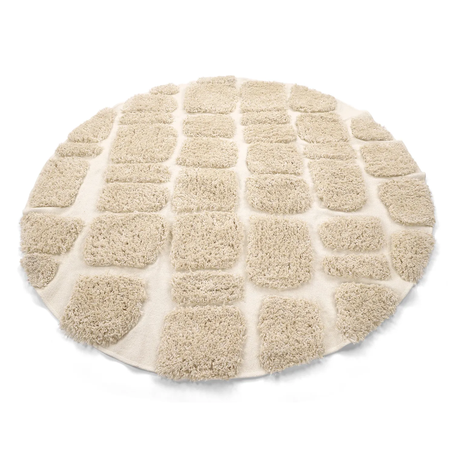 Rund Teppich - Otranto Natural Cotton Shaggy (cremefarben)