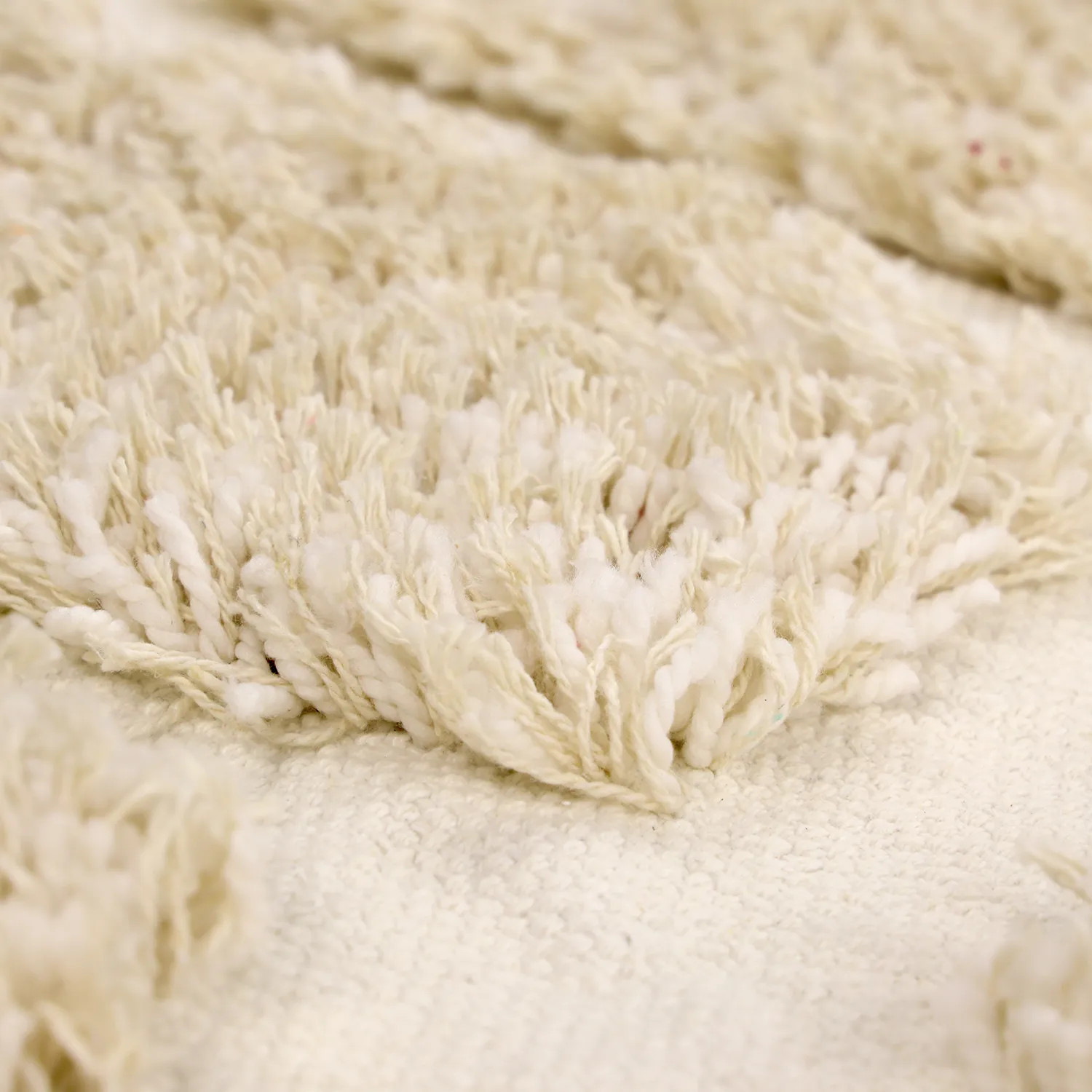 Rund Teppich - Otranto Natural Cotton Shaggy (cremefarben)
