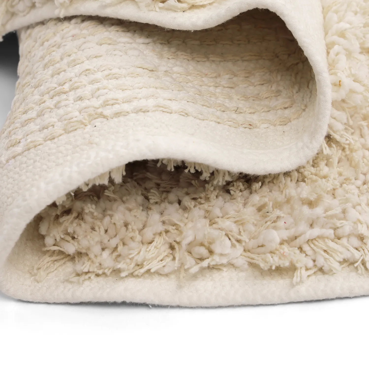 Rund Teppich - Otranto Natural Cotton Shaggy (cremefarben)