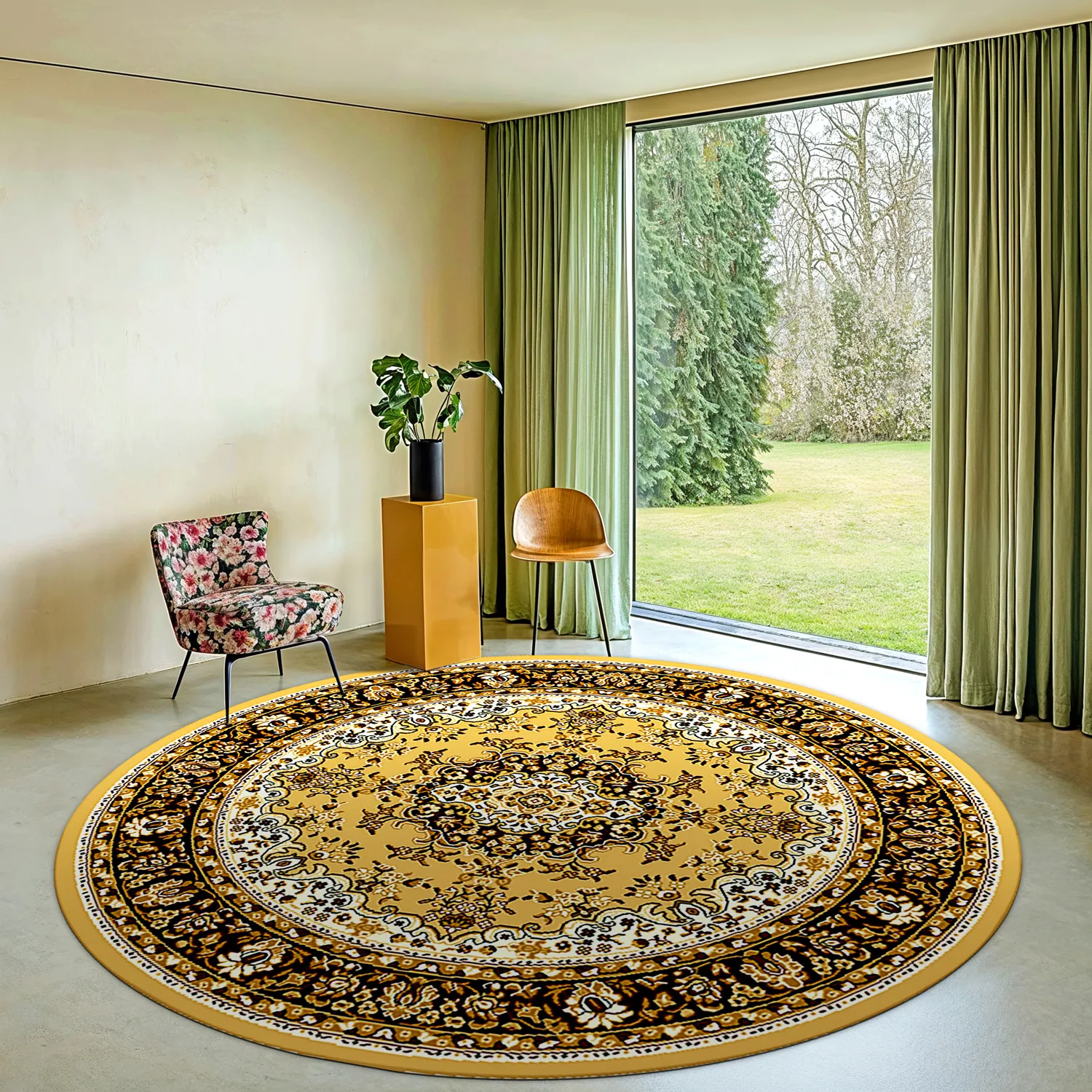 Rund Teppich - Peking (gold)