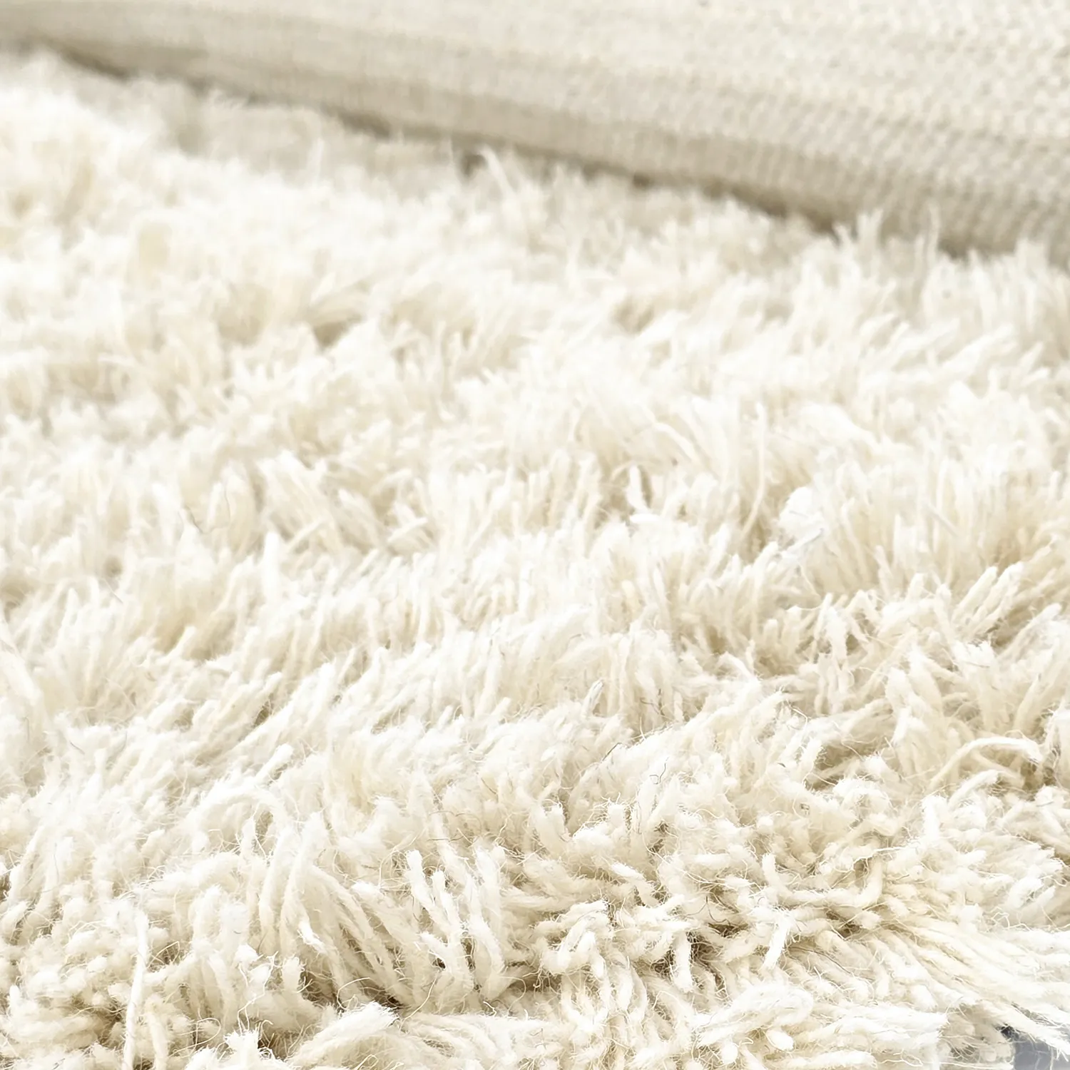Rund Teppich - Fassale Hand Woven Wool Shaggy (weiß)