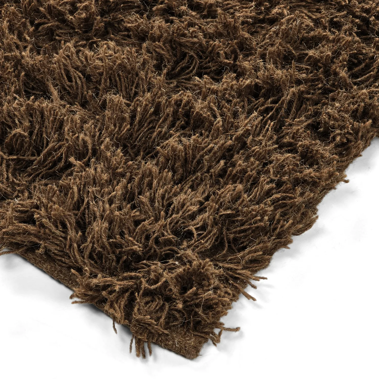 Hochflorteppiche - Melilla Hand Woven Wool Shaggy (braun)