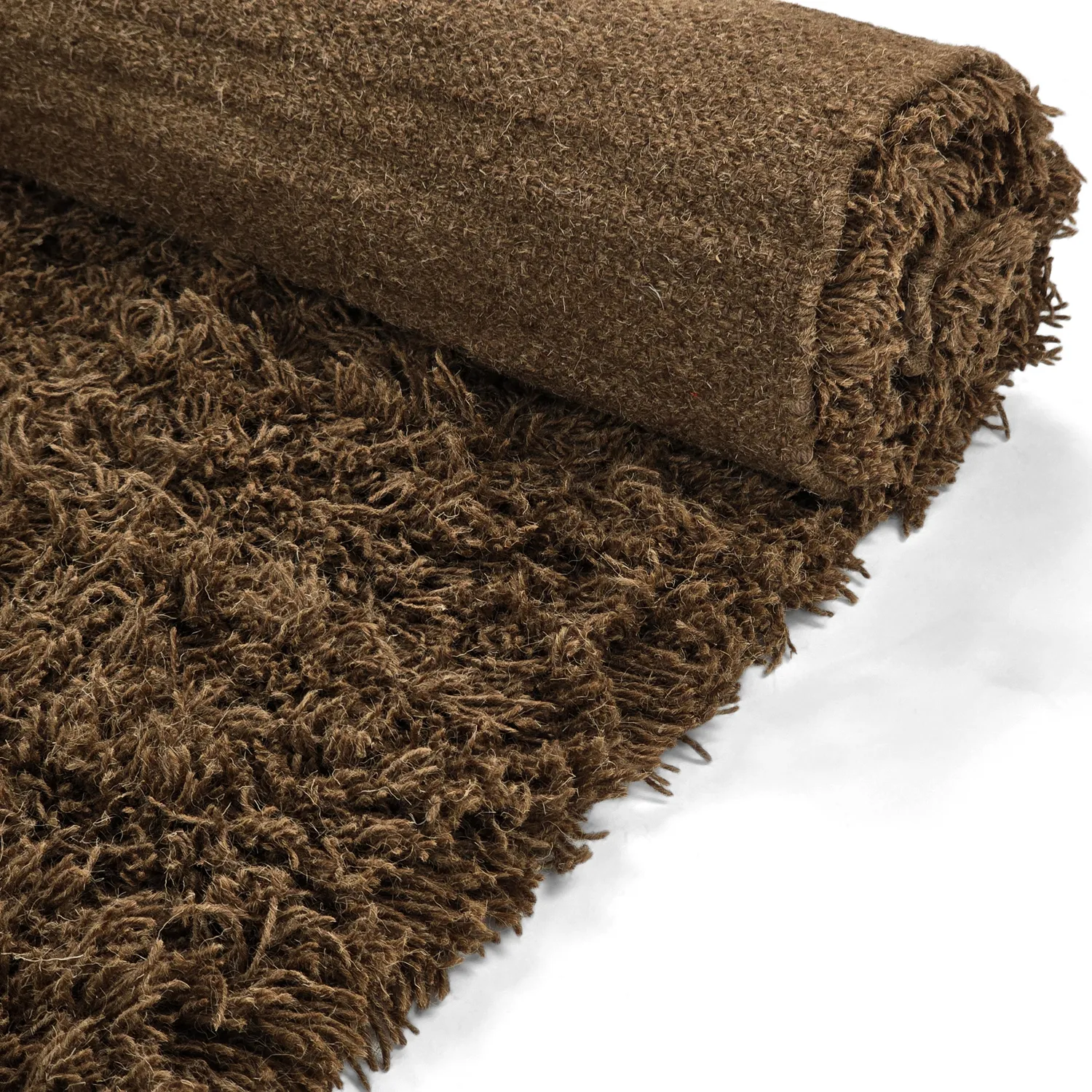 Hochflorteppiche - Melilla Hand Woven Wool Shaggy (braun)
