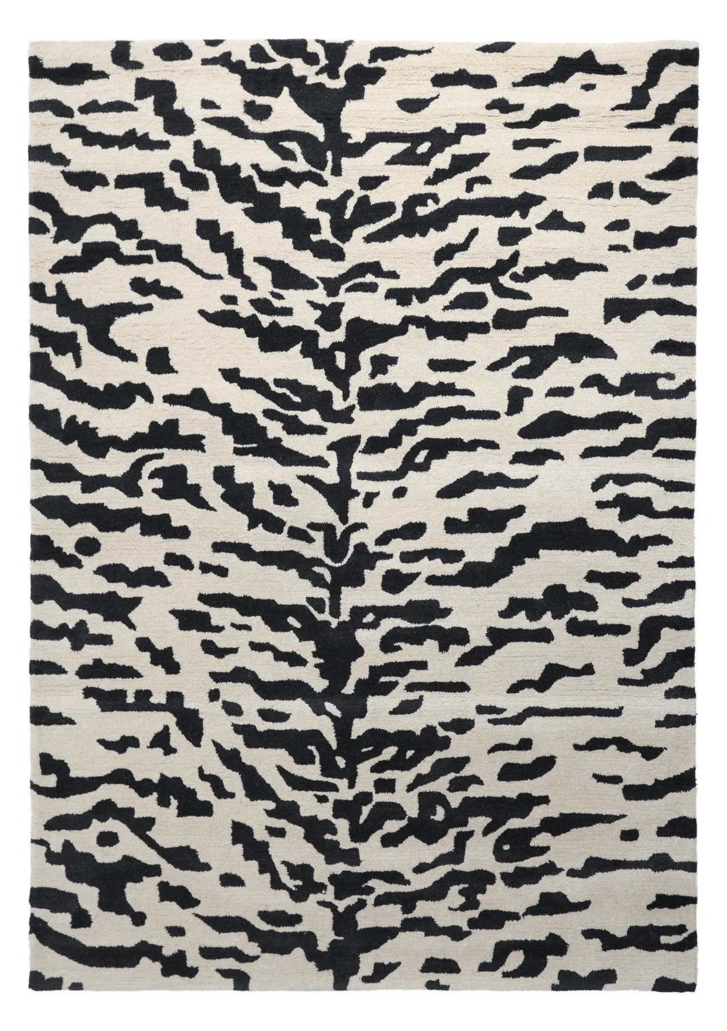 Hochflorteppiche - Zebra Tufted Wool Premium (weiß/schwarz)
