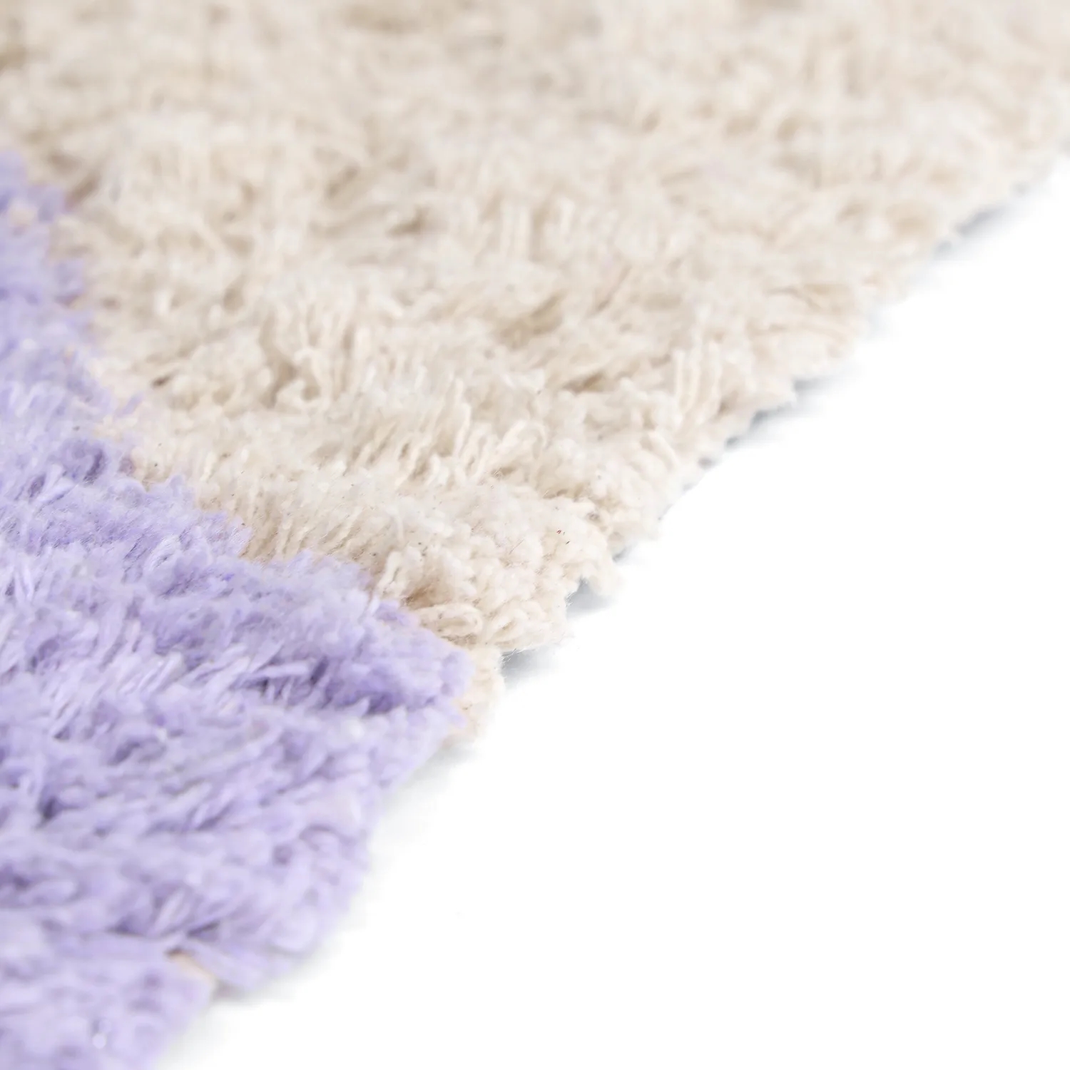 Hochflorteppiche - Amira Natural Cotton Shaggy (lila/beige)