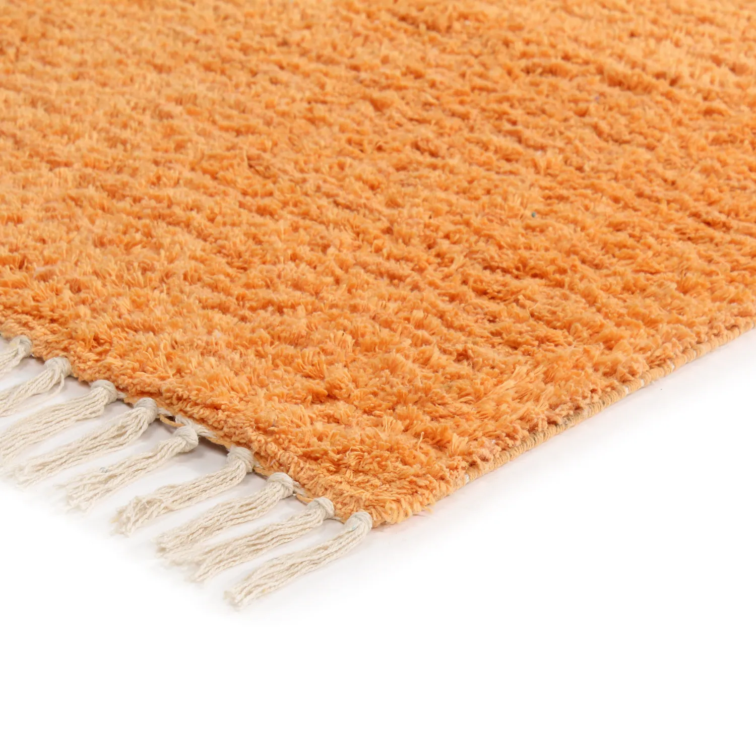Hochflorteppiche - Amira Natural Cotton Shaggy (orange/rosa)