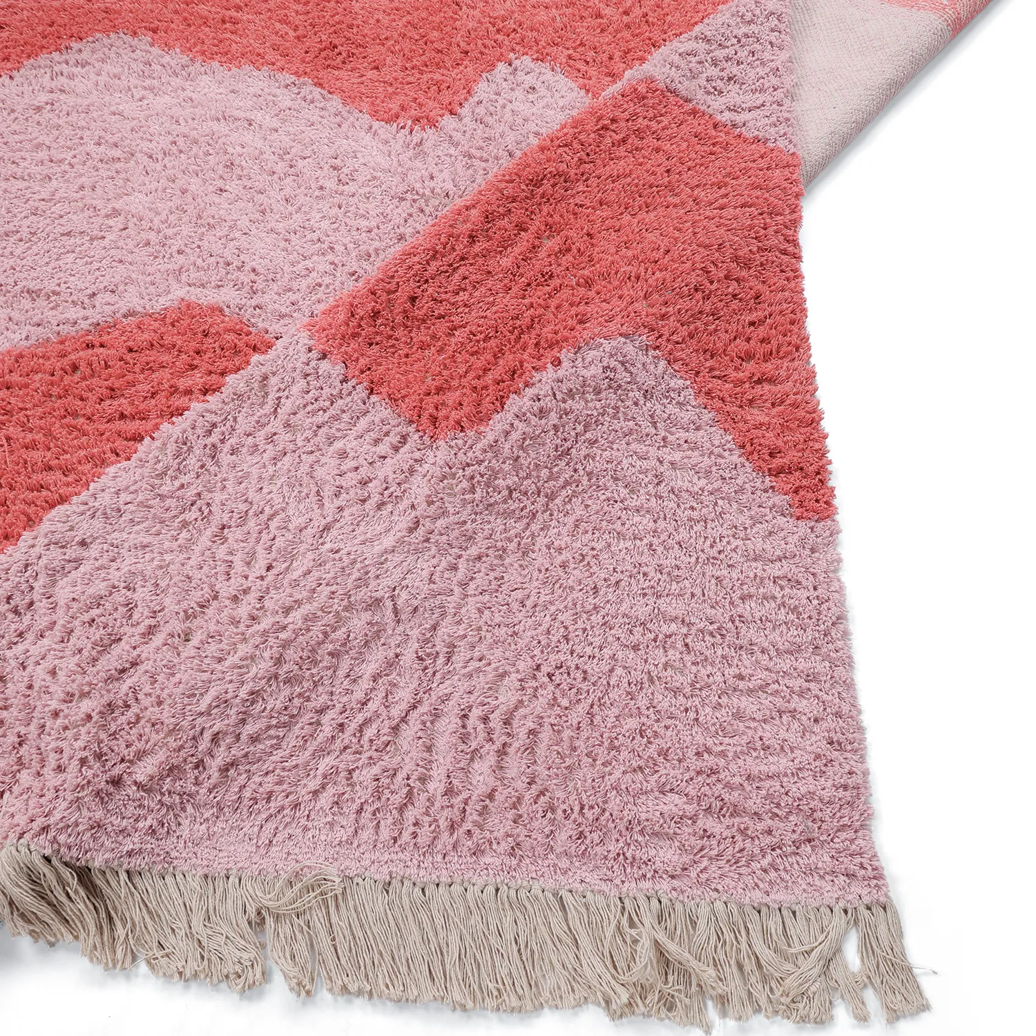 Hochflorteppiche - Amira Natural Cotton Shaggy (rosa)