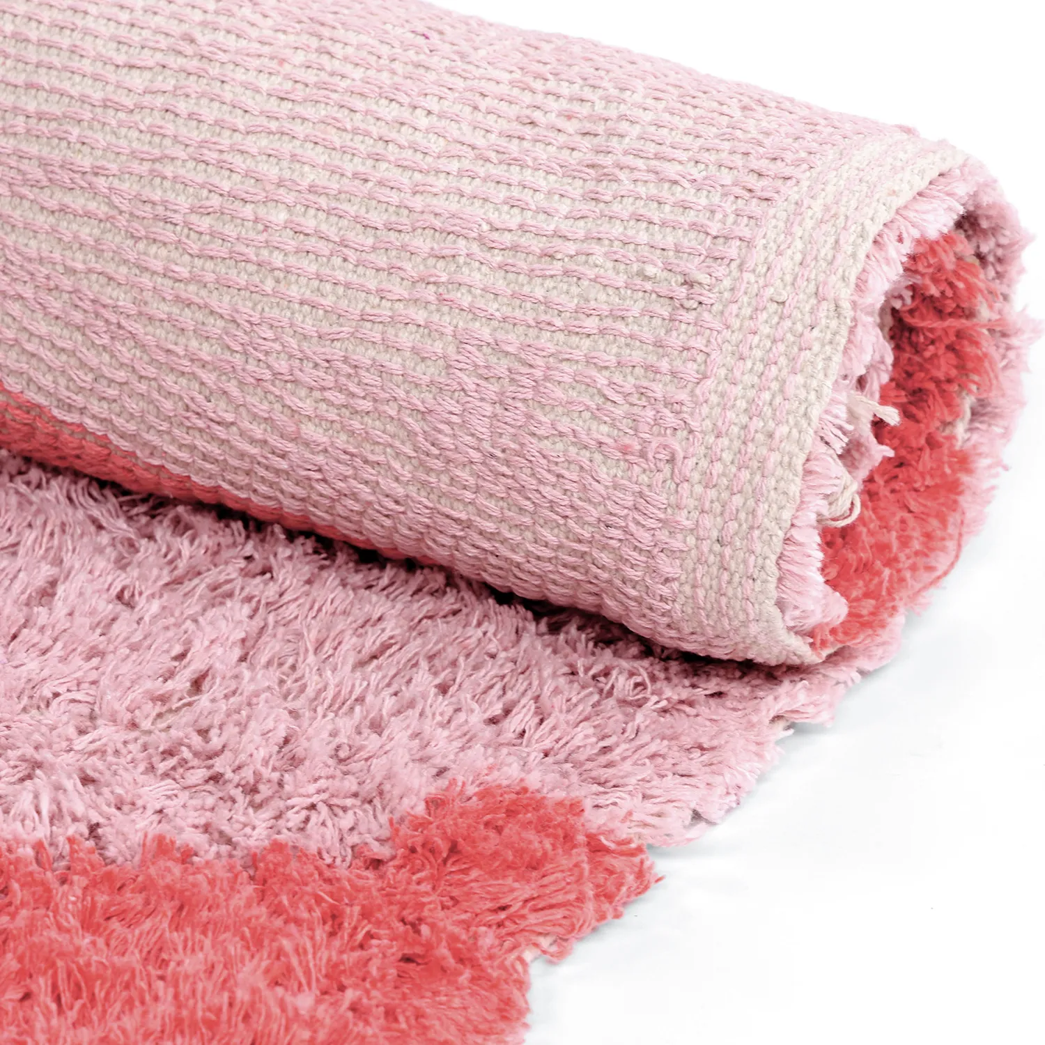 Hochflorteppiche - Amira Natural Cotton Shaggy (rosa)