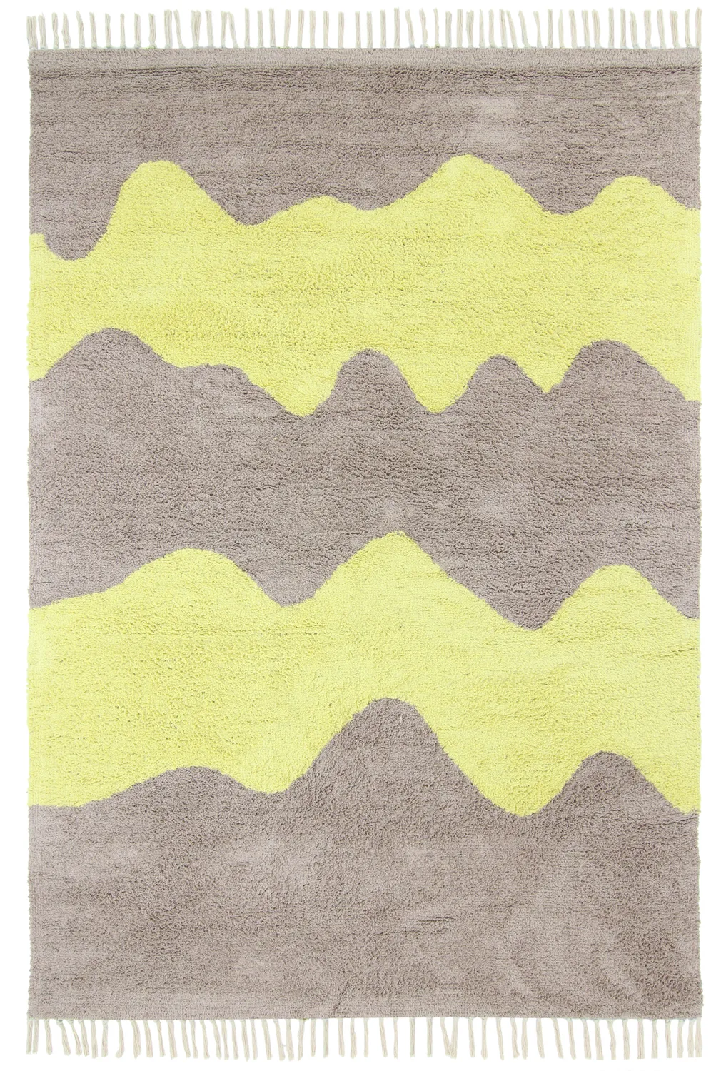 Hochflorteppiche - Amira Natural Cotton Shaggy (taupe/gelb)