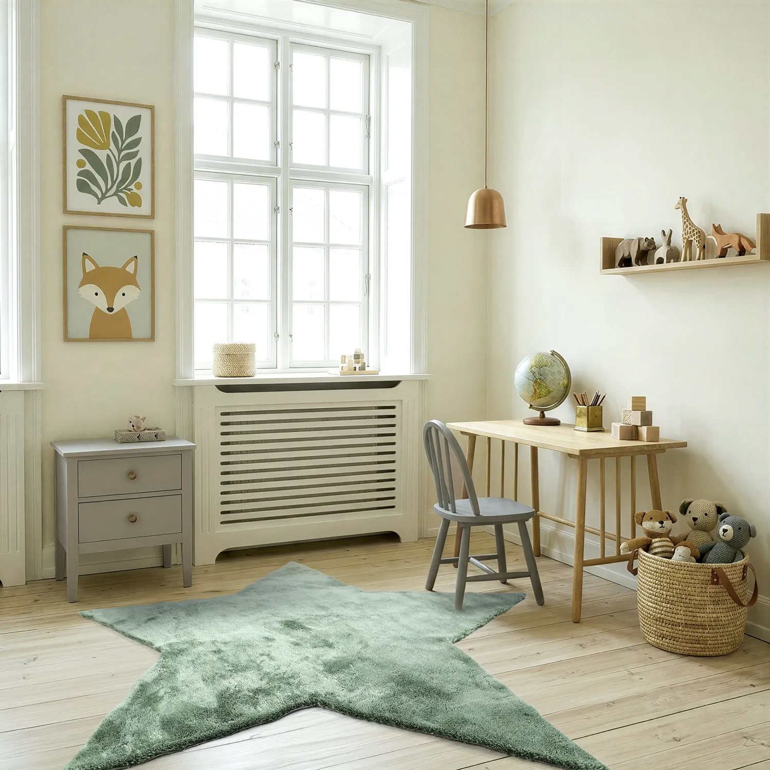 Kinderteppich - Aranga Super Soft Star (grün)