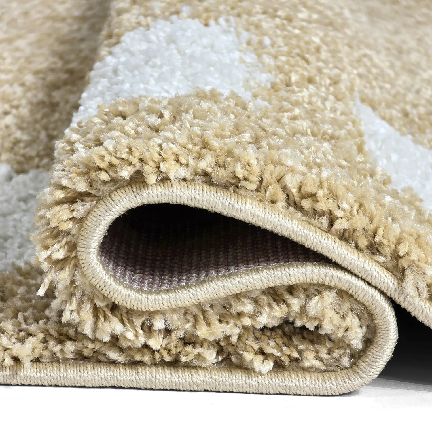 Hochflorteppiche - Asilah (beige/weiß)