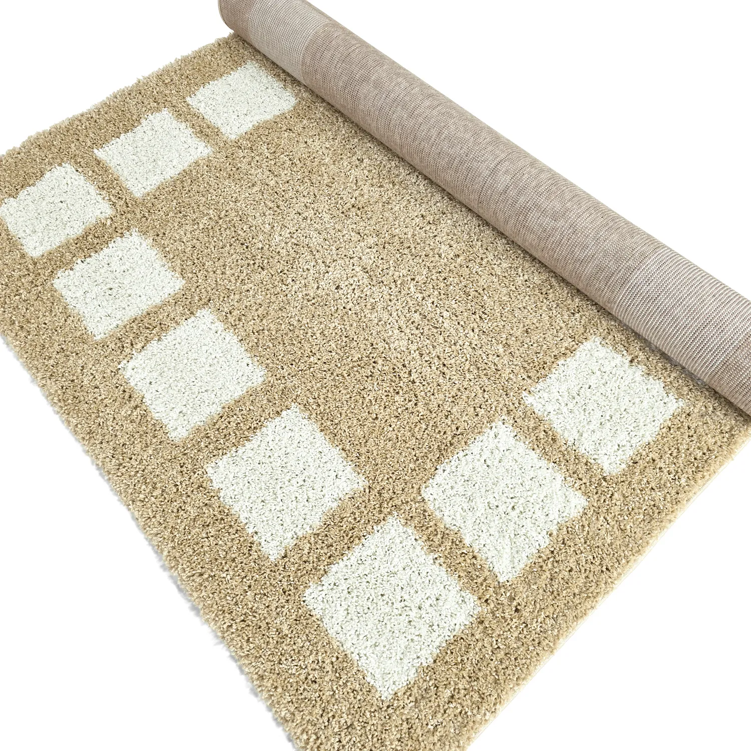 Hochflorteppiche - Asilah (beige/weiß)