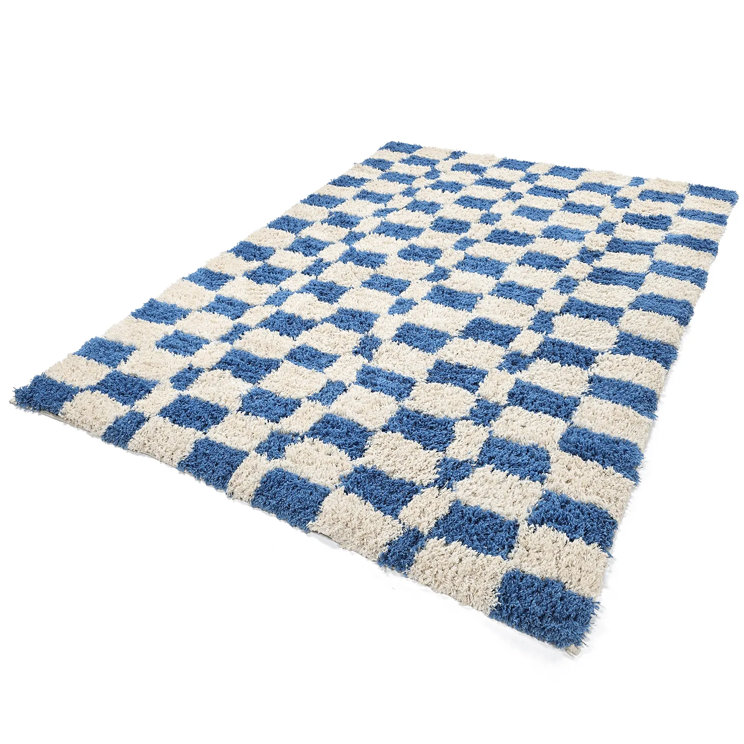 Hochflorteppiche - Atrani Natural Cotton Shaggy (blau)
