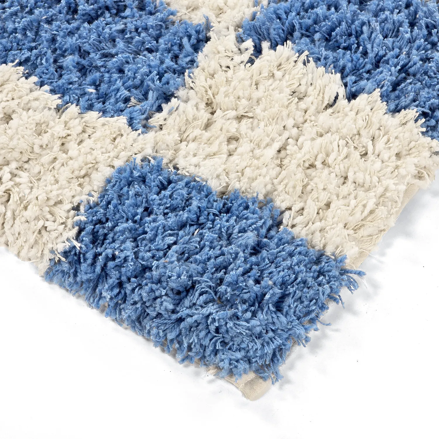 Hochflorteppiche - Atrani Natural Cotton Shaggy (blau)