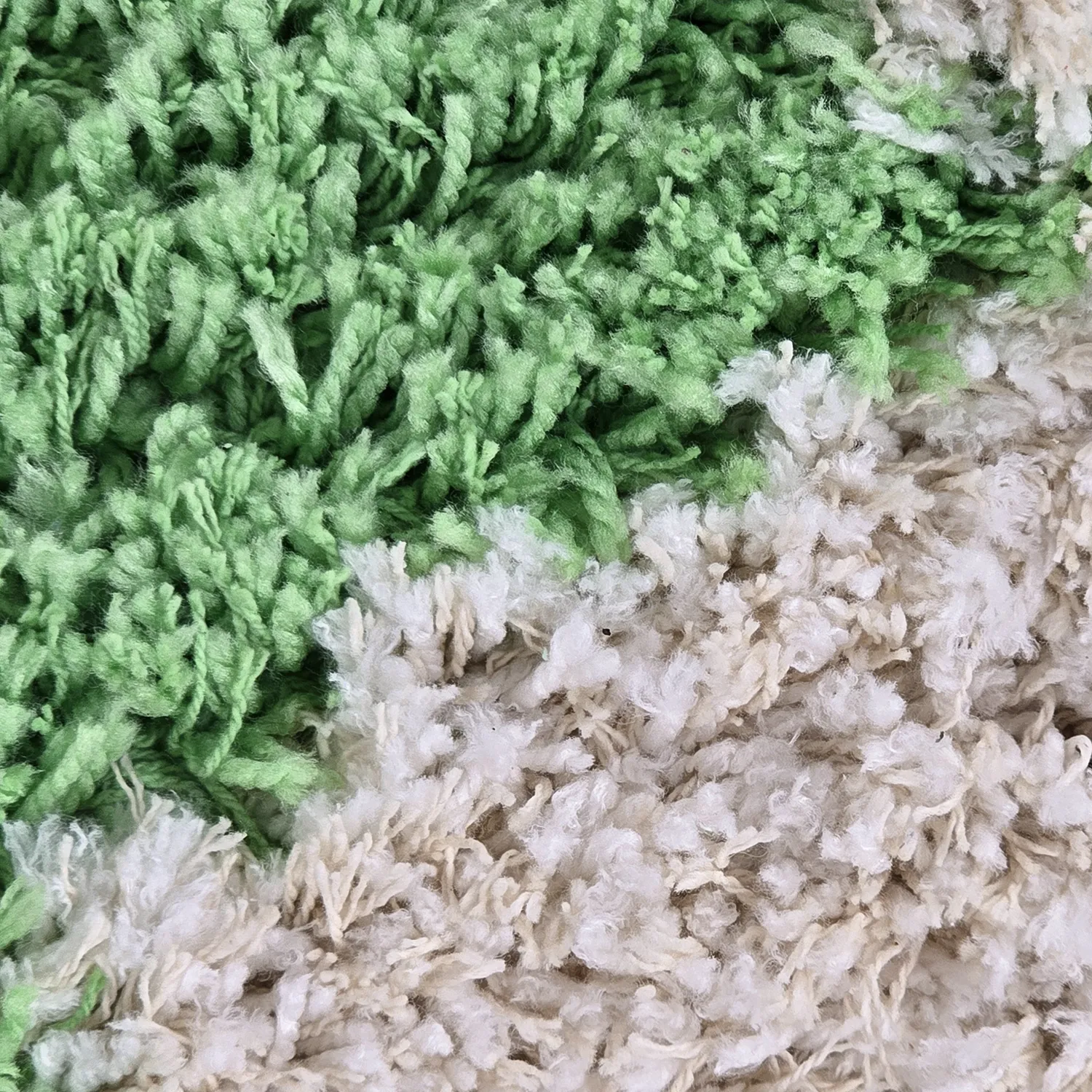 Hochflorteppiche - Atrani Natural Cotton Shaggy (grün)