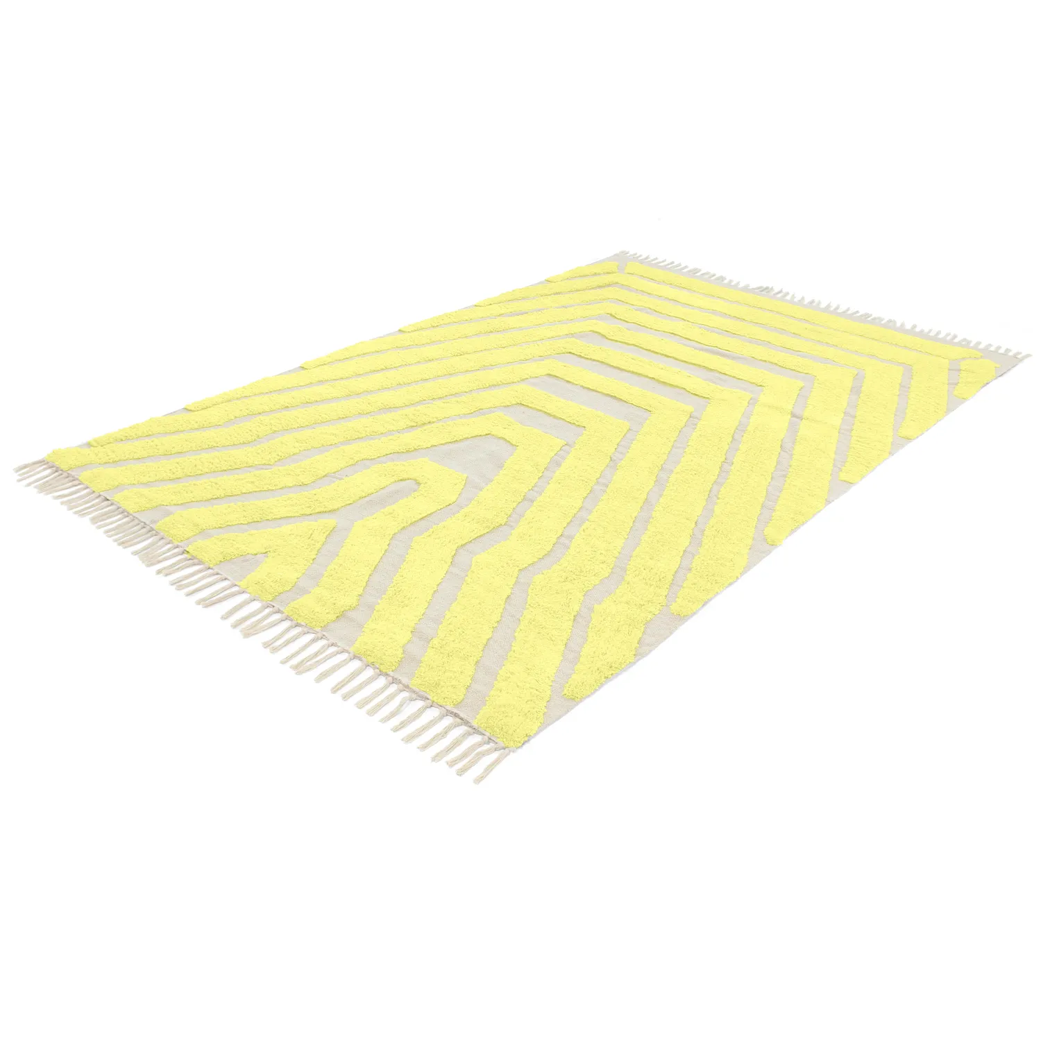 Hochflorteppiche - Callista Natural Cotton Shaggy (gelb)