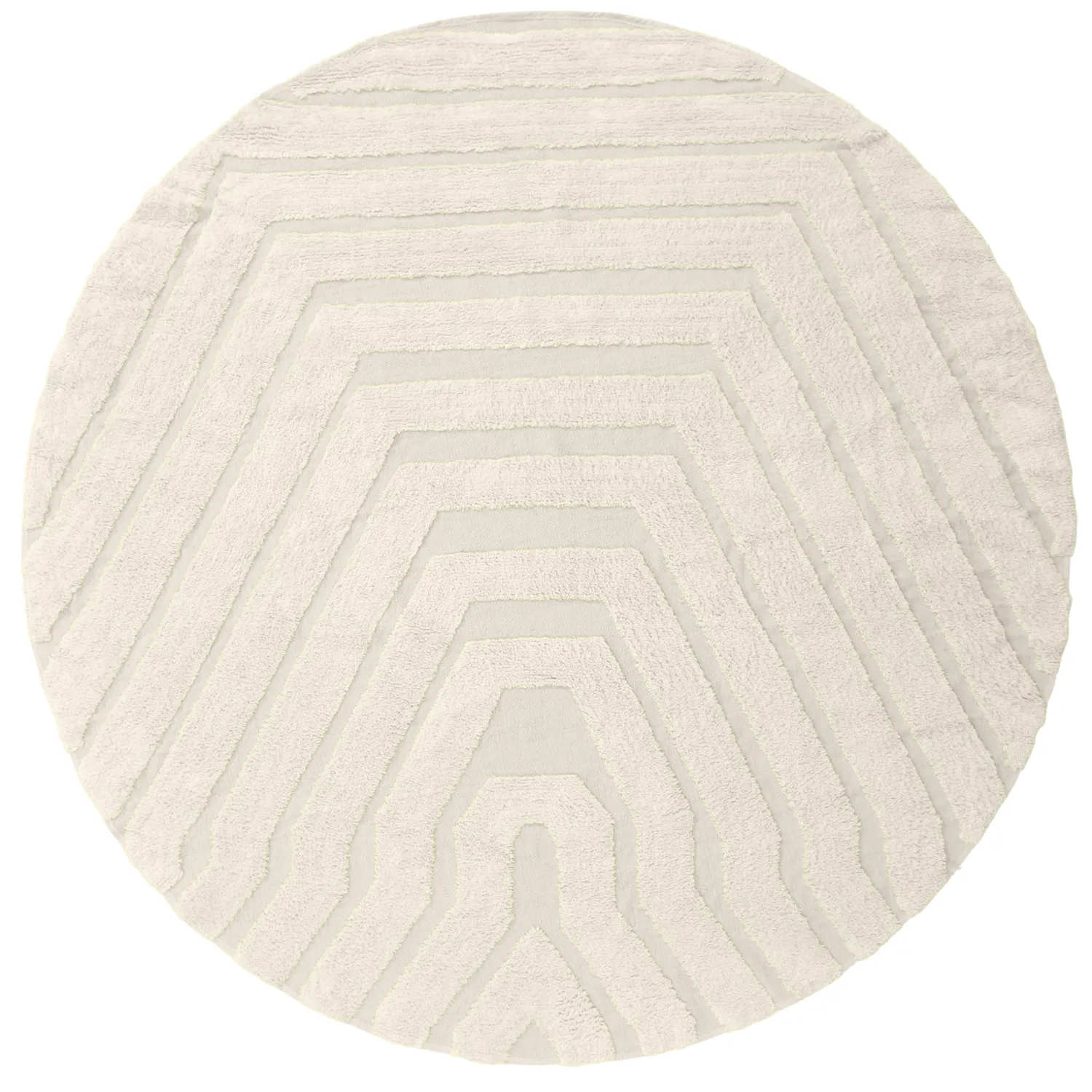 Rund Teppich - Callista Natural Cotton Shaggy (beige)