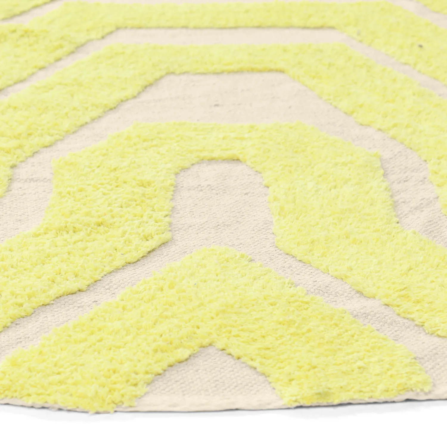 Rund Teppich - Callista Natural Cotton Shaggy (gelb)