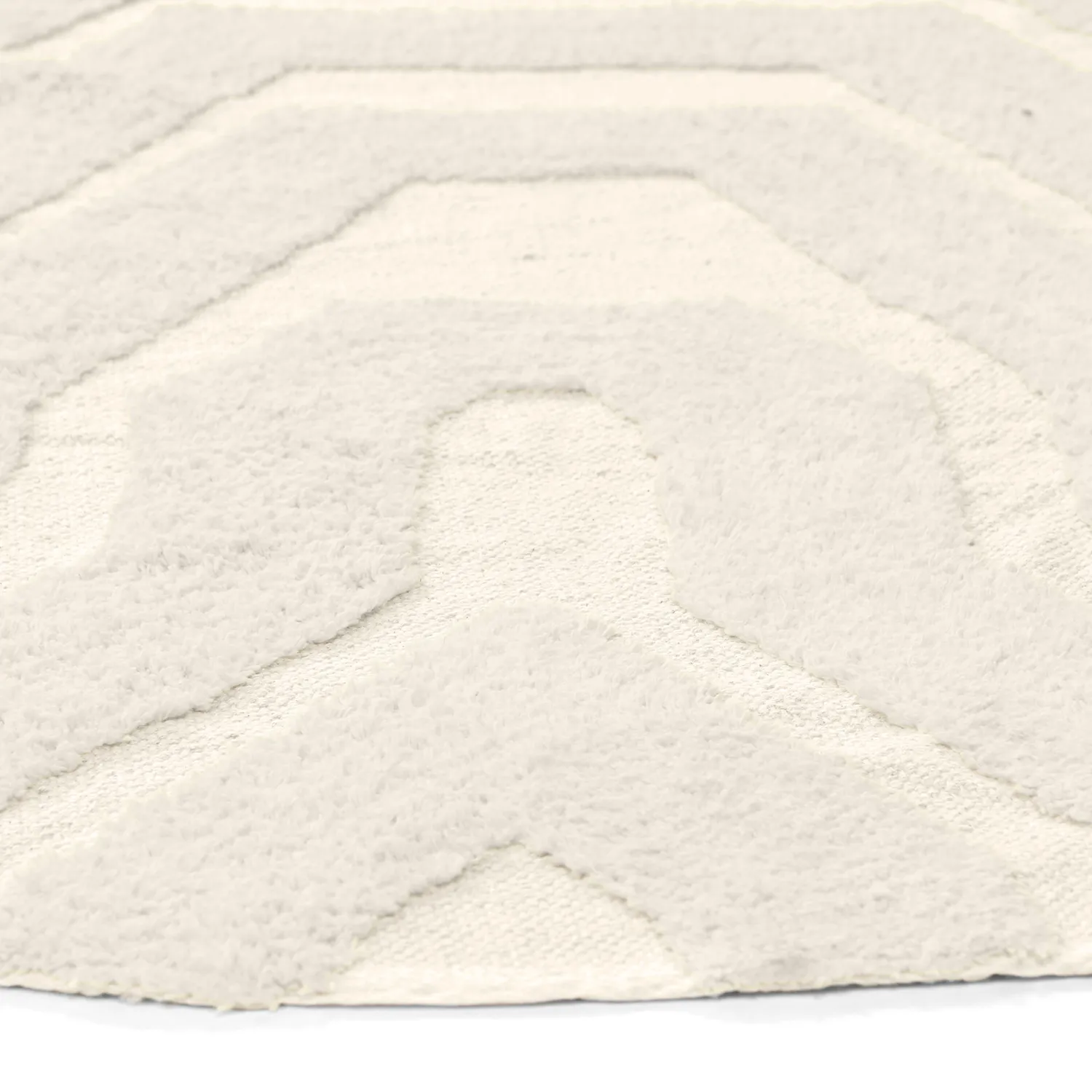 Rund Teppich - Callista Natural Cotton Shaggy (beige)