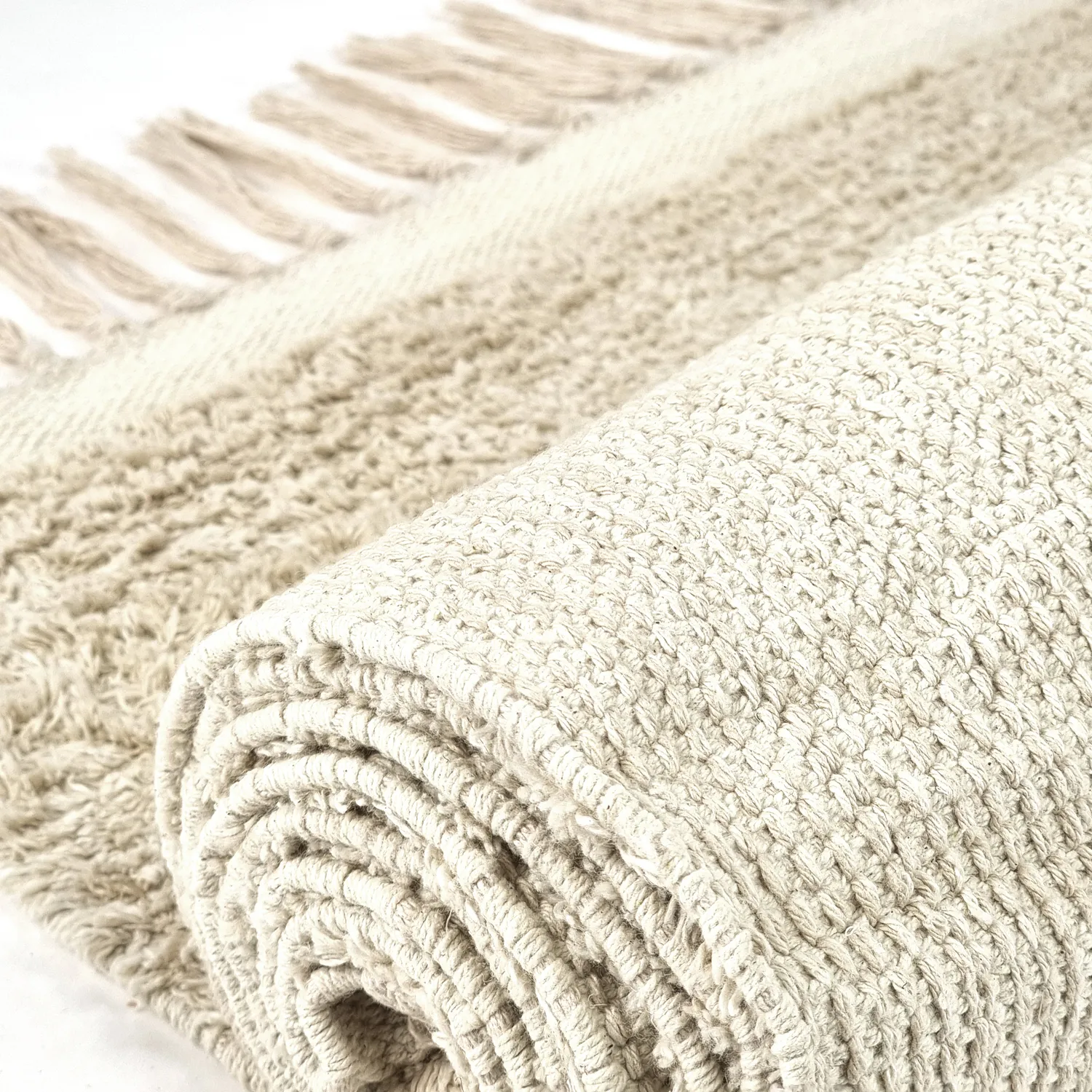 Hochflorteppiche - Celina Natural Cotton Shaggy (cremefarben/beige)