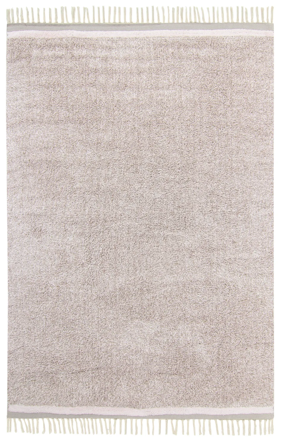 Hochflorteppiche - Celina Natural Cotton Shaggy (taupe/lavendel)