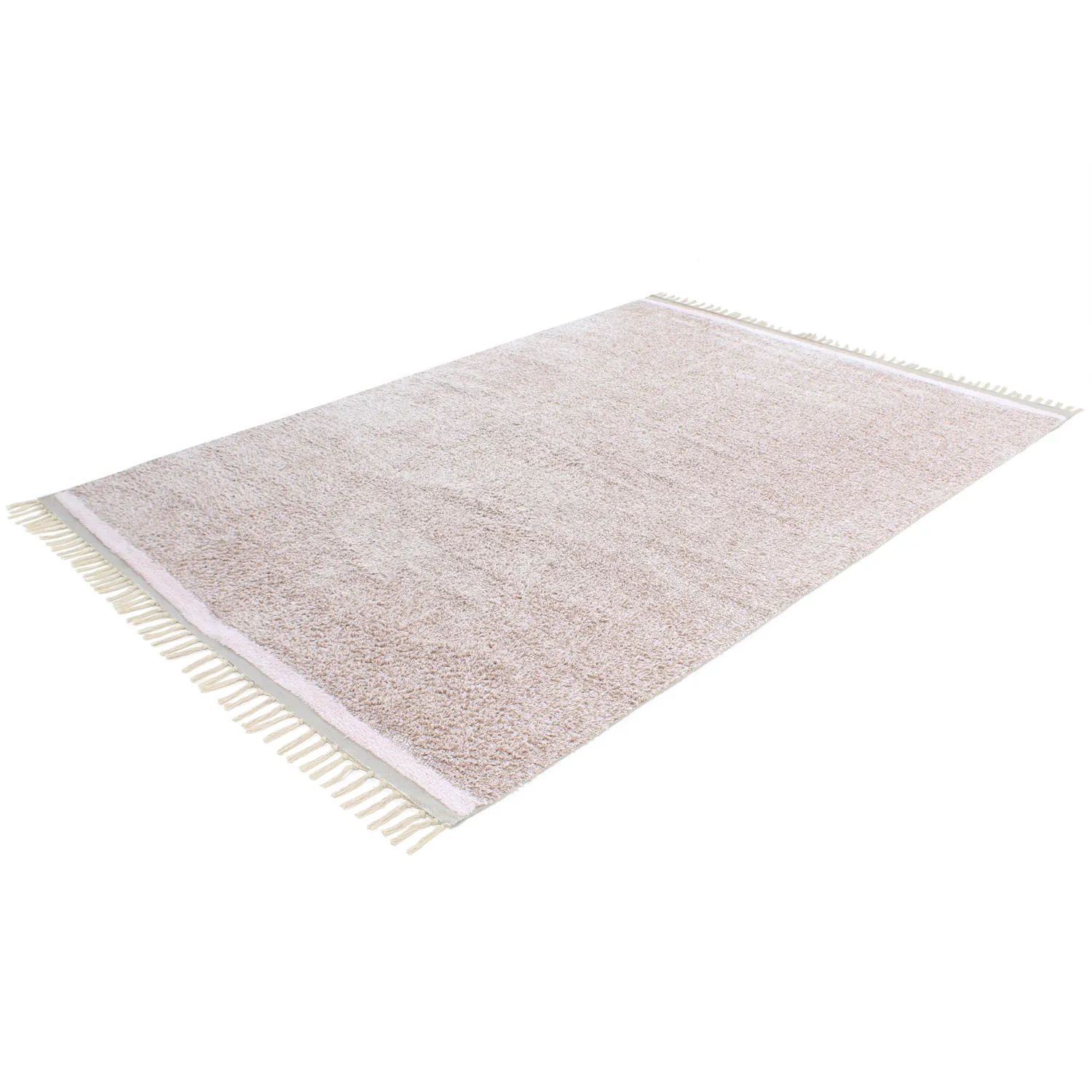 Hochflorteppiche - Celina Natural Cotton Shaggy (taupe/lavendel)