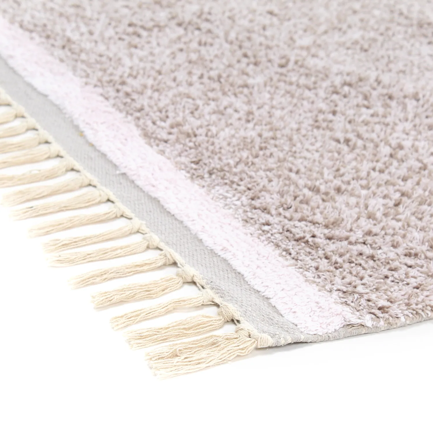 Hochflorteppiche - Celina Natural Cotton Shaggy (taupe/lavendel)