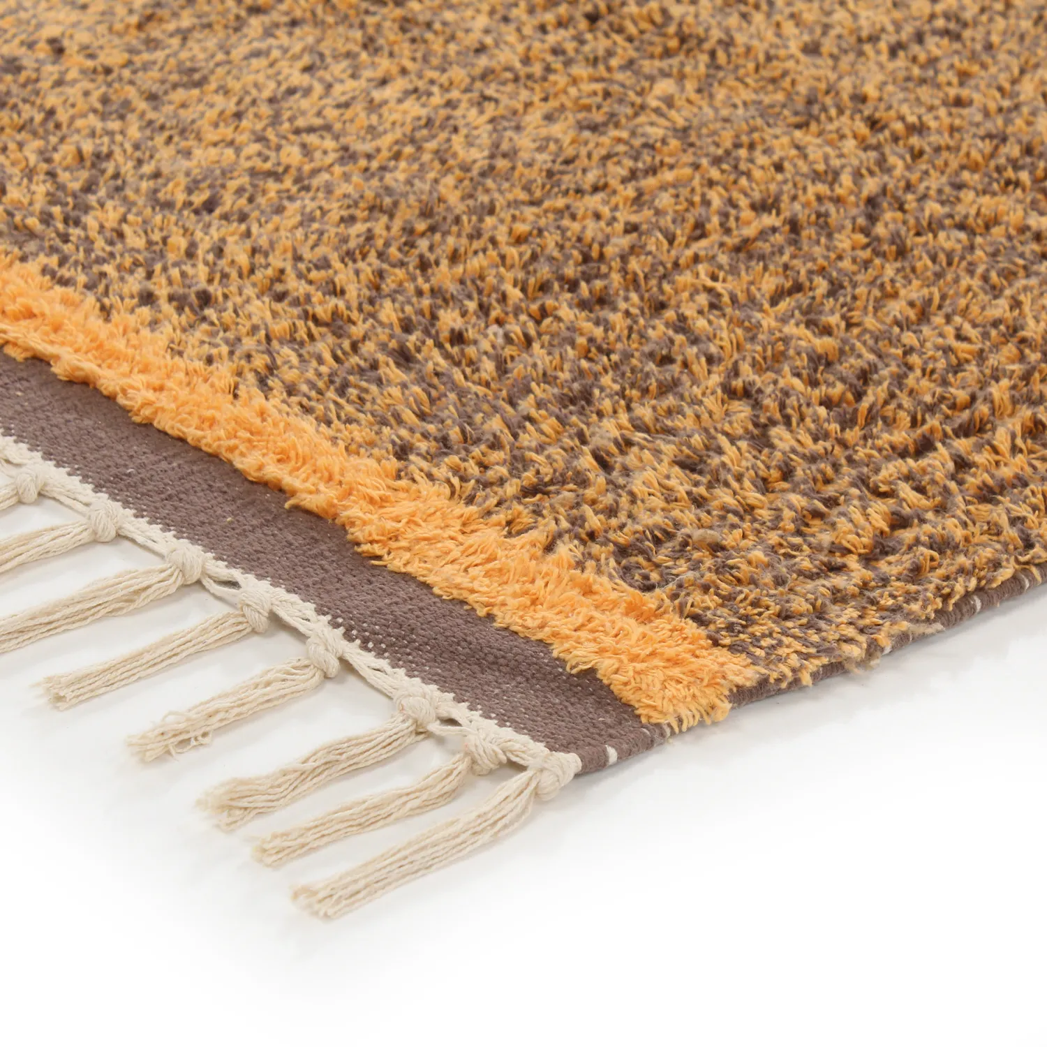 Hochflorteppiche - Celina Natural Cotton Shaggy (braun/orange)