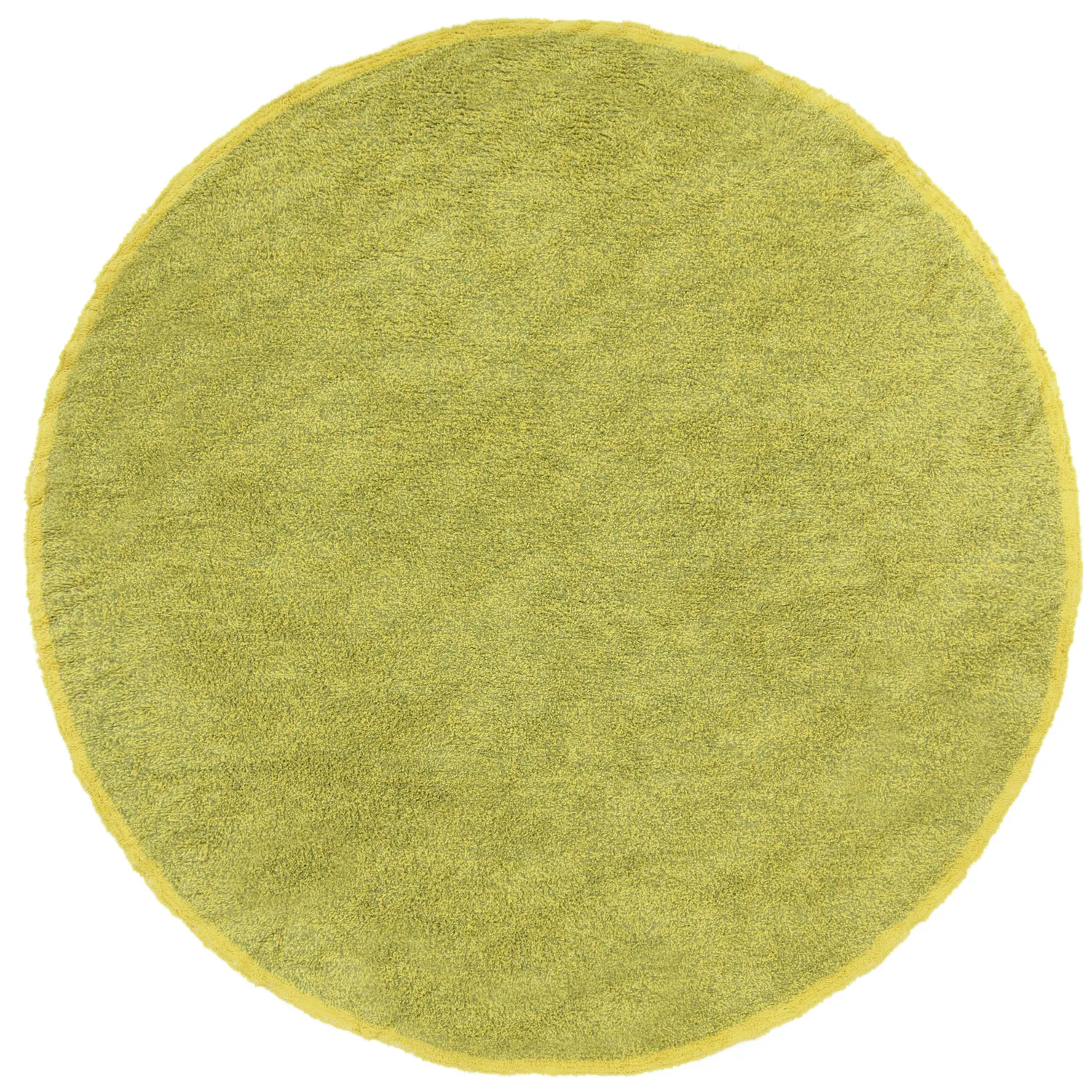 Rund Teppich - Celina Natural Cotton Shaggy (grün/gelb)