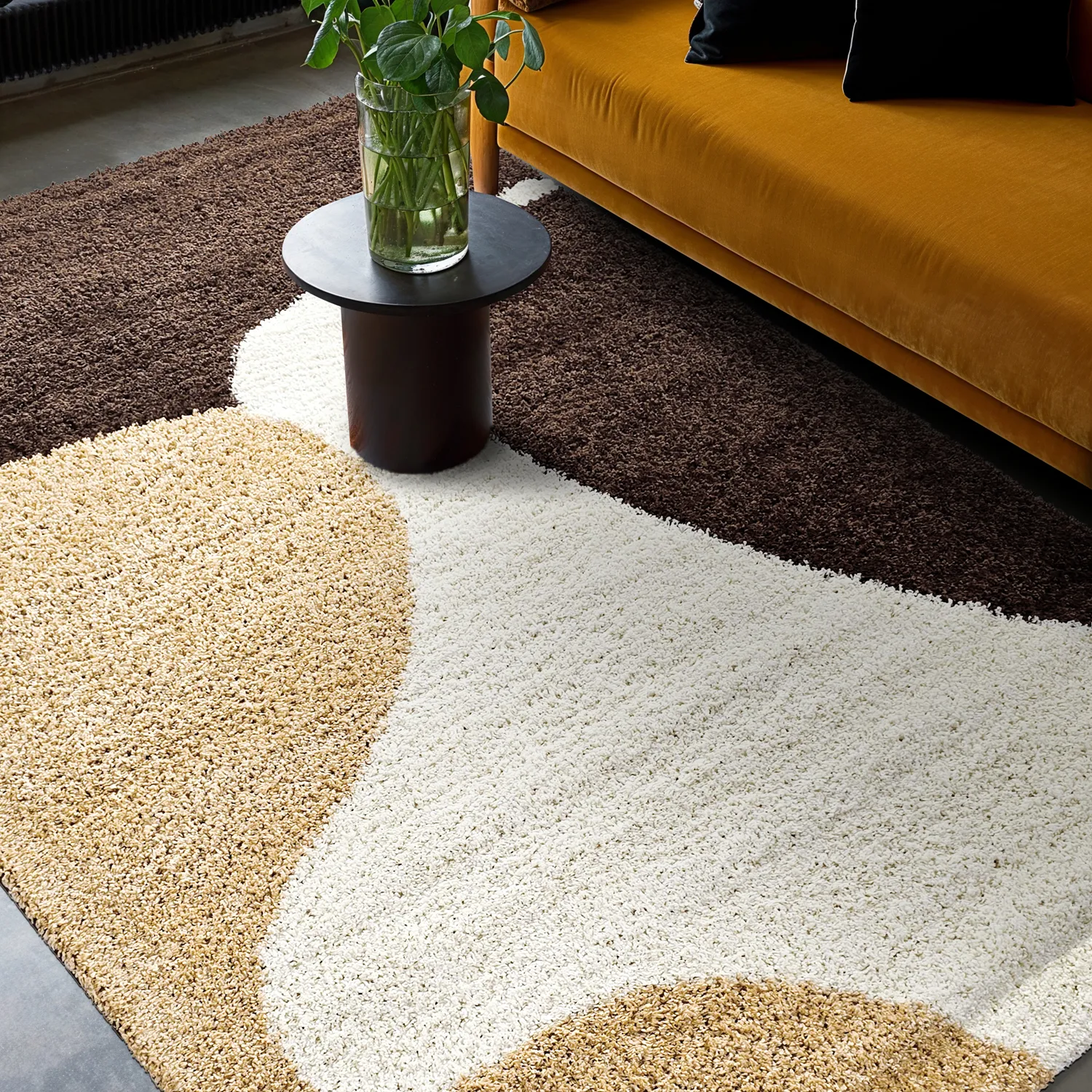 Hochflorteppiche - Chiniot (braun/beige/weiß)