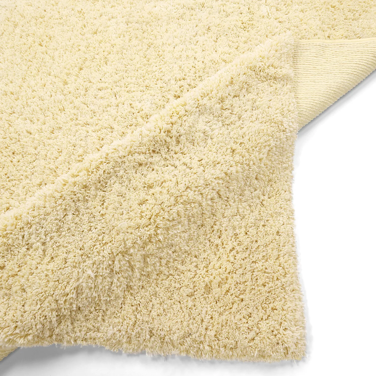 Hochflorteppiche - Combarro Solid Cotton Shaggy (hellgelb)