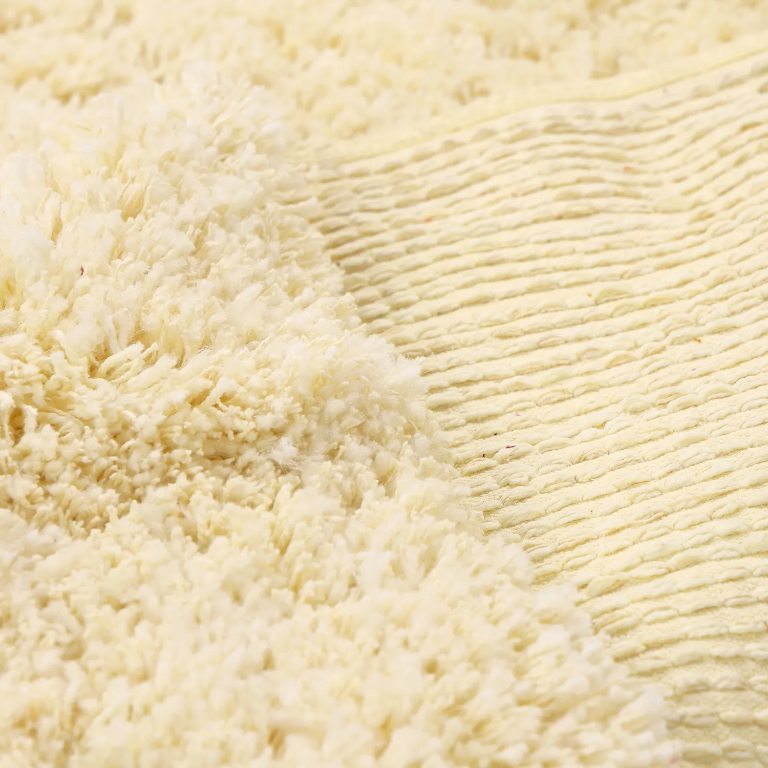 Hochflorteppiche - Combarro Solid Cotton Shaggy (hellgelb)