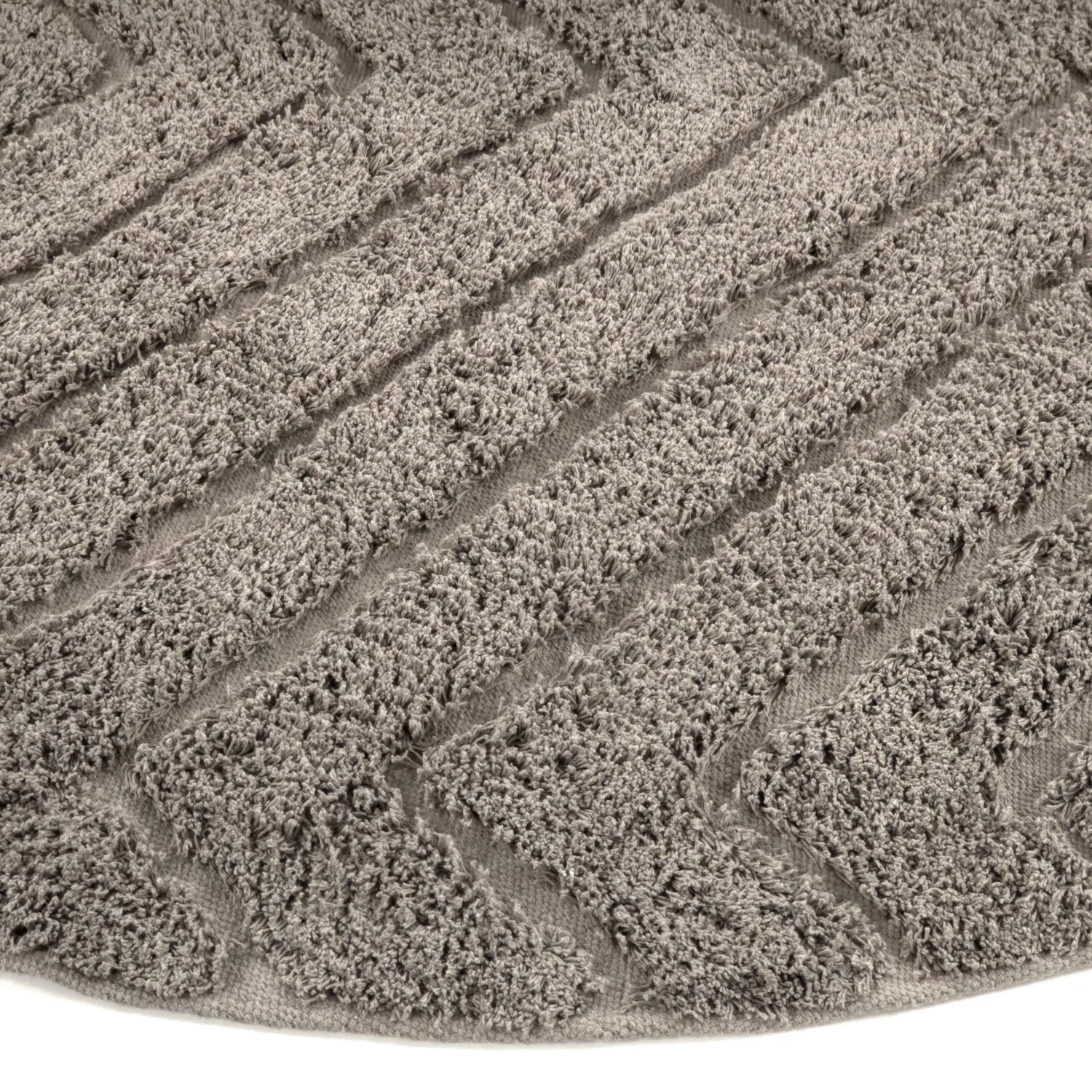 Runde Teppiche - Conara Natural Cotton Shaggy (taupe)
