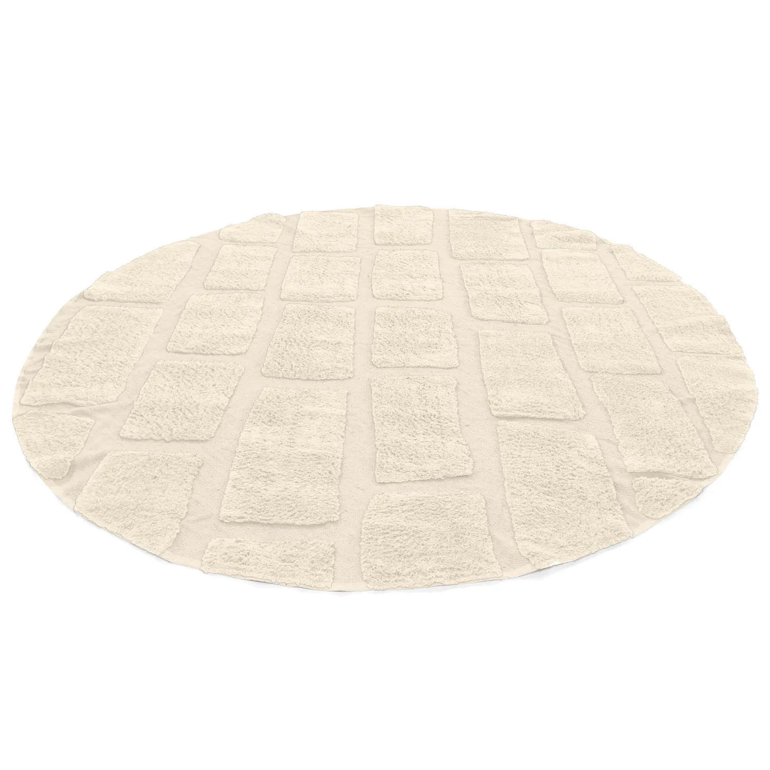 Rund Teppich - Cyrus Natural Cotton Shaggy (beige)