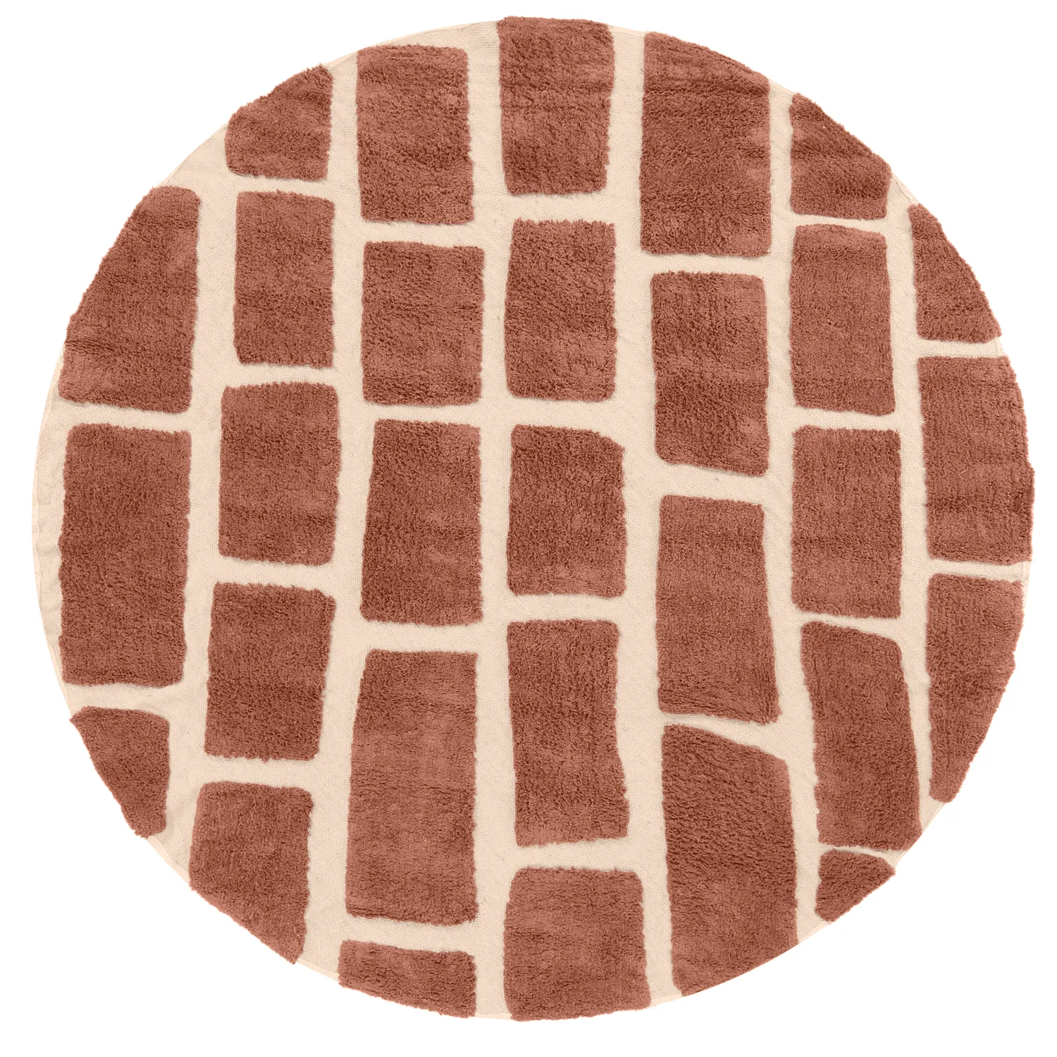 Rund Teppich - Cyrus Natural Cotton Shaggy (braun)