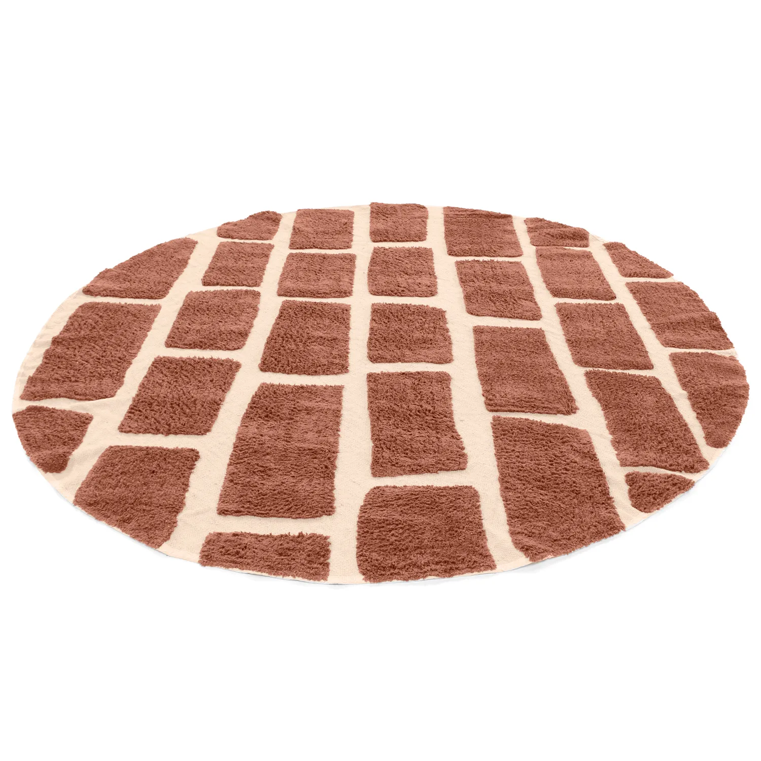 Rund Teppich - Cyrus Natural Cotton Shaggy (braun)