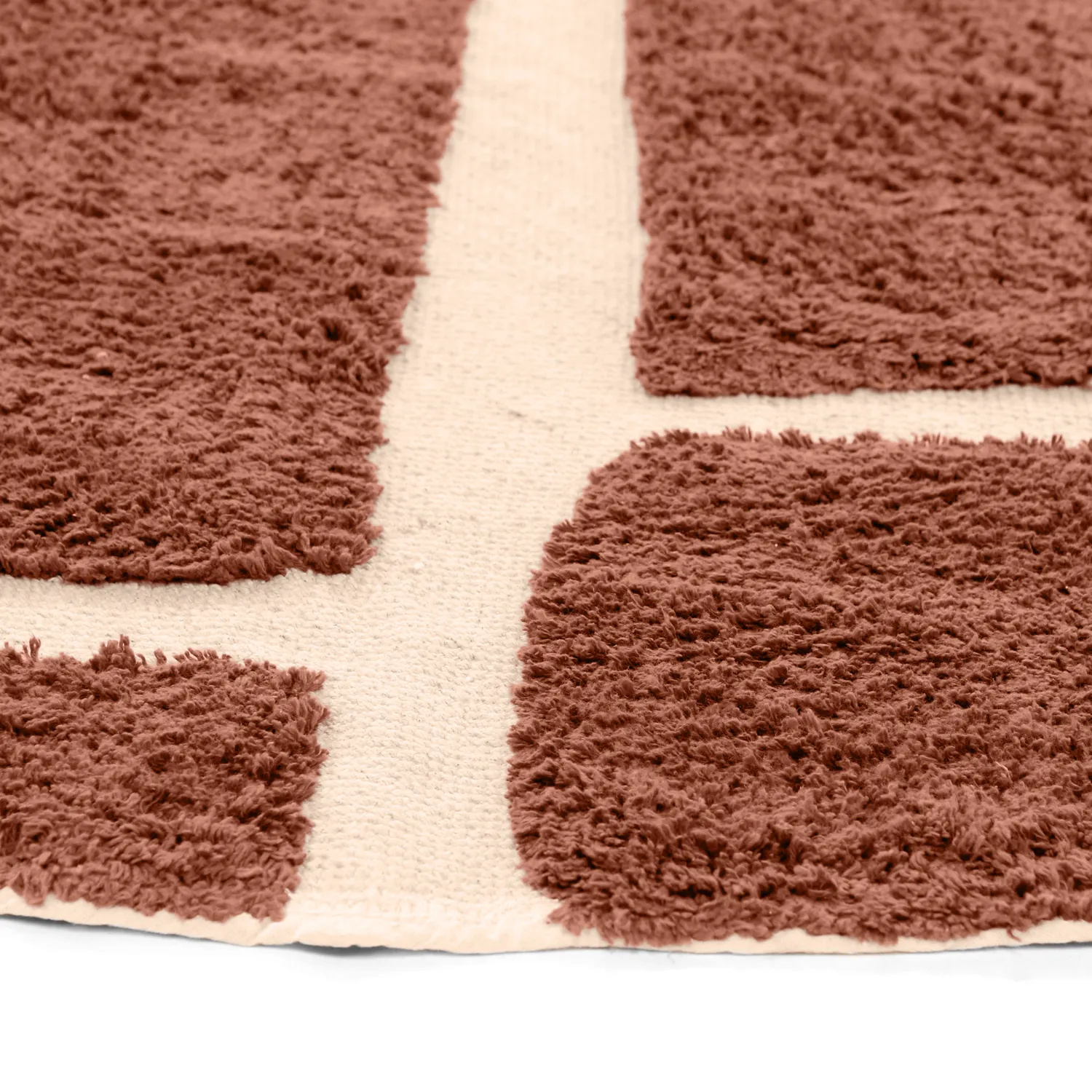 Rund Teppich - Cyrus Natural Cotton Shaggy (braun)