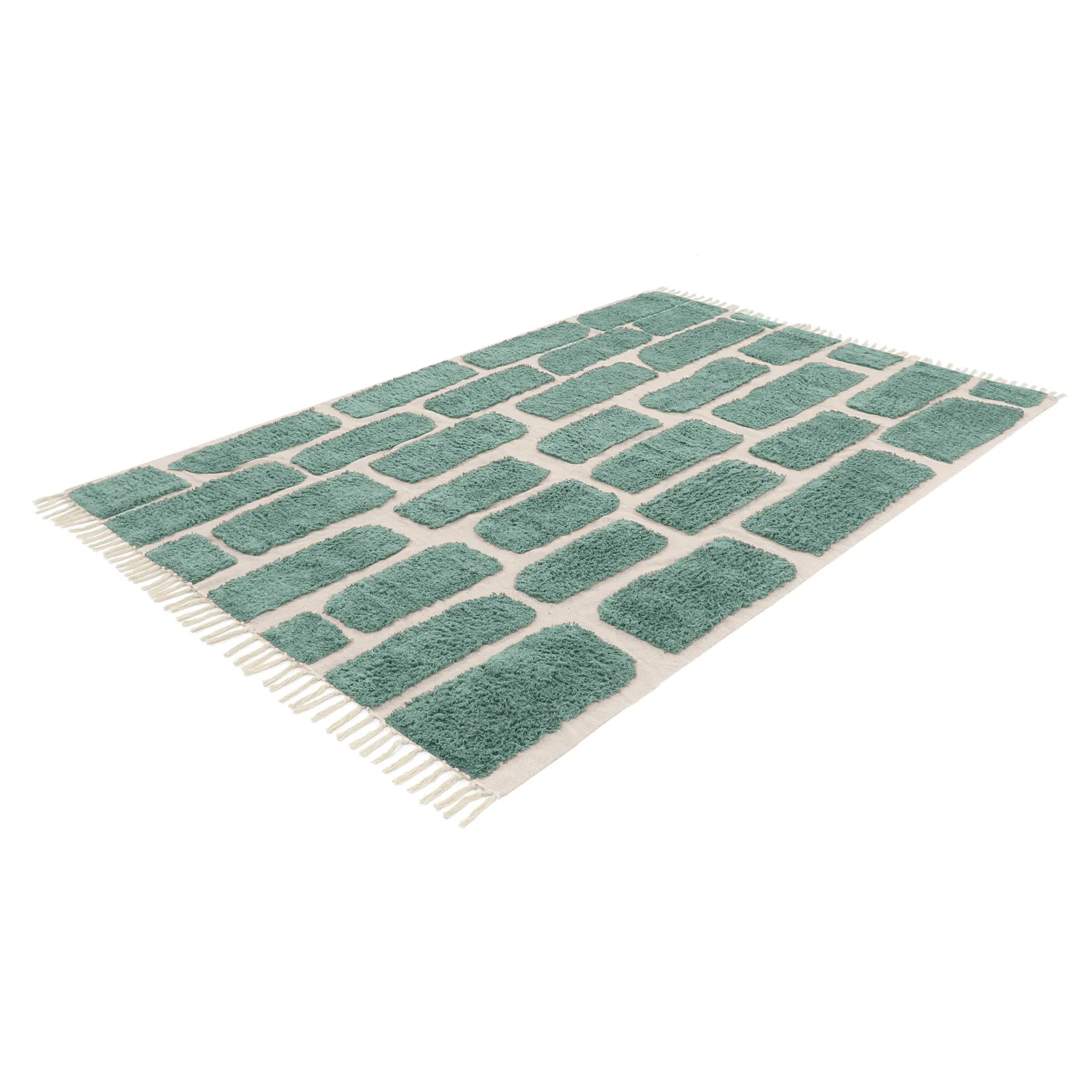 Hochflorteppiche - Cyrus Natural Cotton Shaggy (grün)