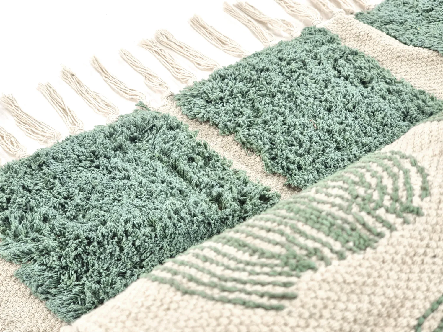 Hochflorteppiche - Cyrus Natural Cotton Shaggy (grün)