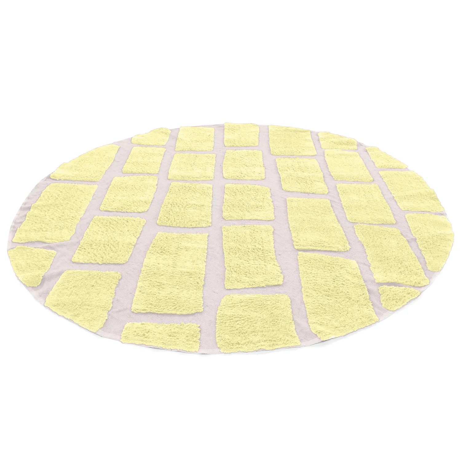 Rund Teppich - Cyrus Natural Cotton Shaggy (gelb)