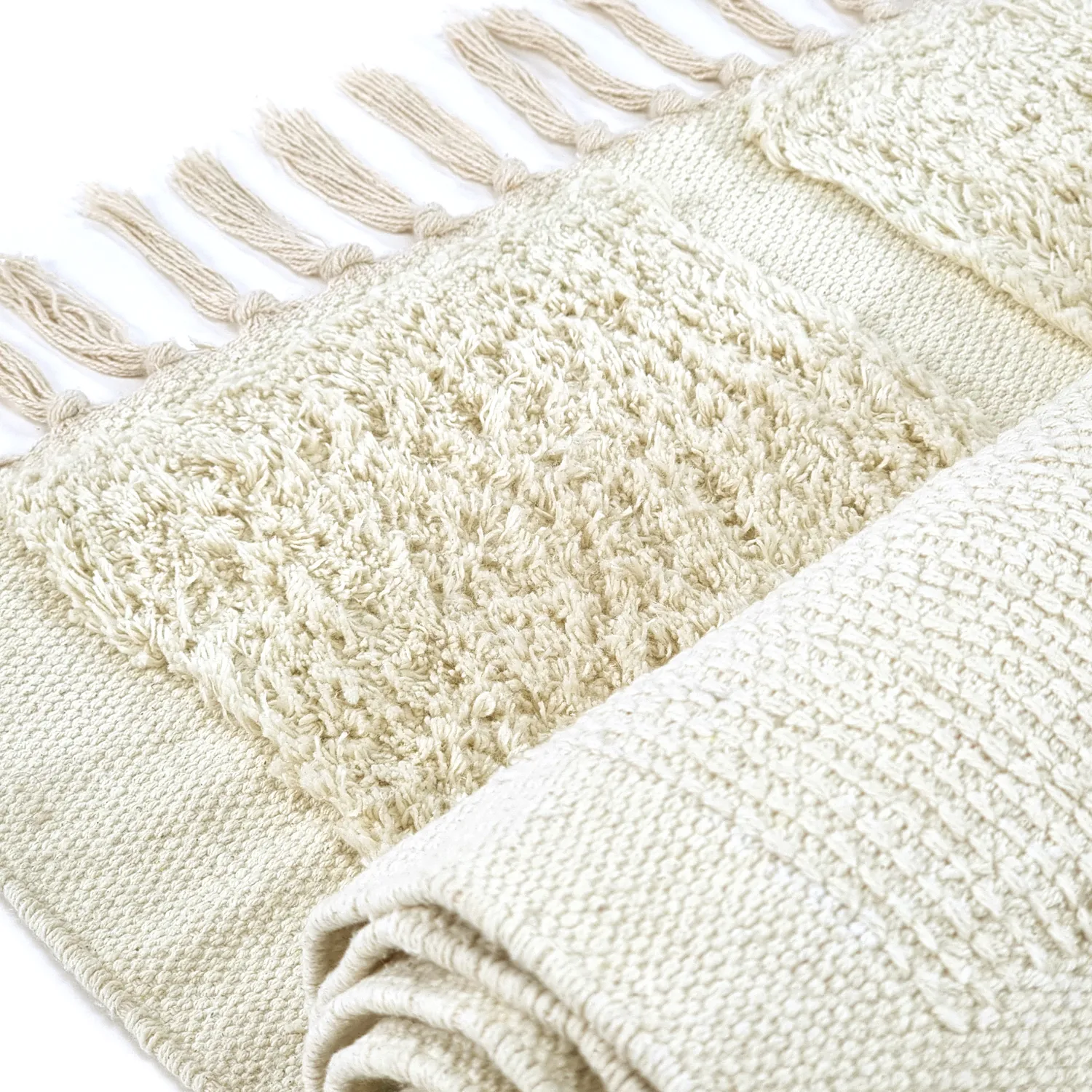 Hochflorteppiche - Cyrus Natural Cotton Shaggy (cremefarben)